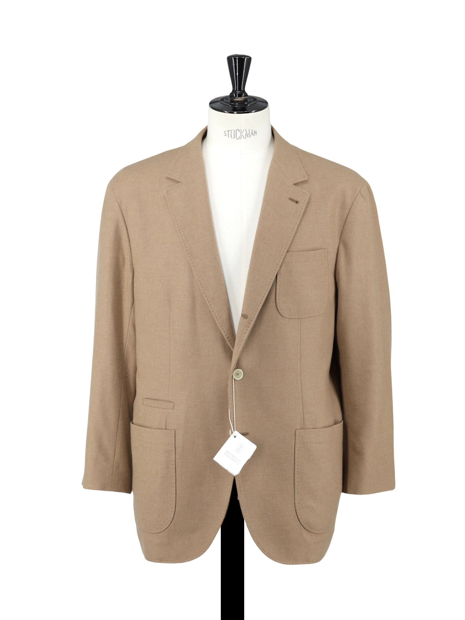 Brunello Cucinelli Camel Brown Wool & Cashmere Soft-Tailored Jacket