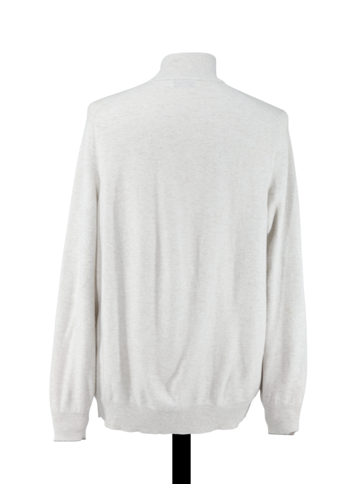 Brunello Cucinelli Light Grey Cashmere Half-Zip Sweater