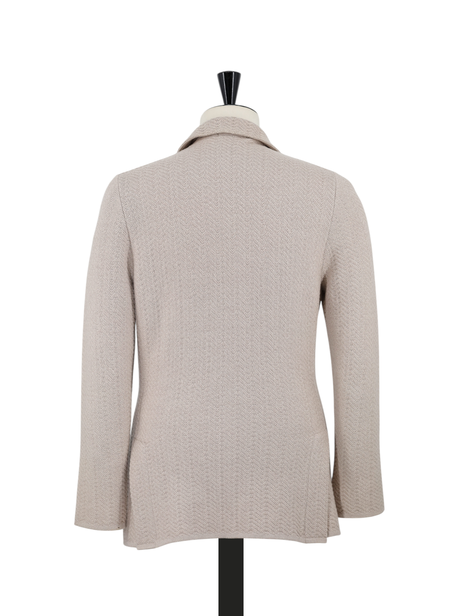Lardini Greige Pure Wool Heavy-Knitted Sweater Jacket