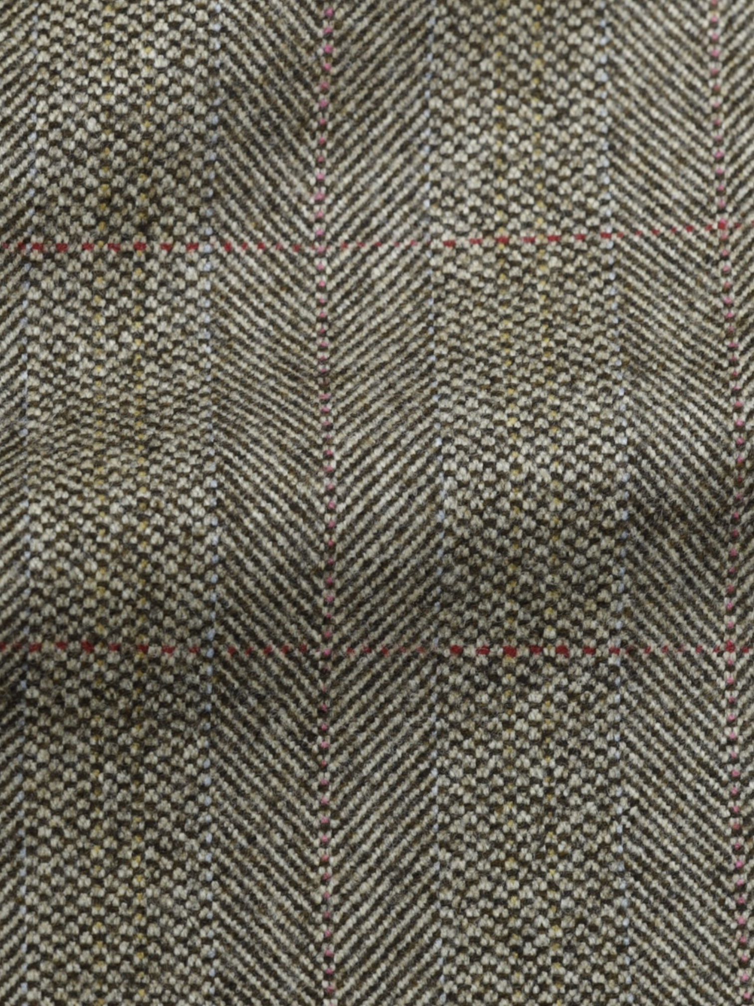 Canali Brown & Multicolor Pure Wool British-Style Covert Coat