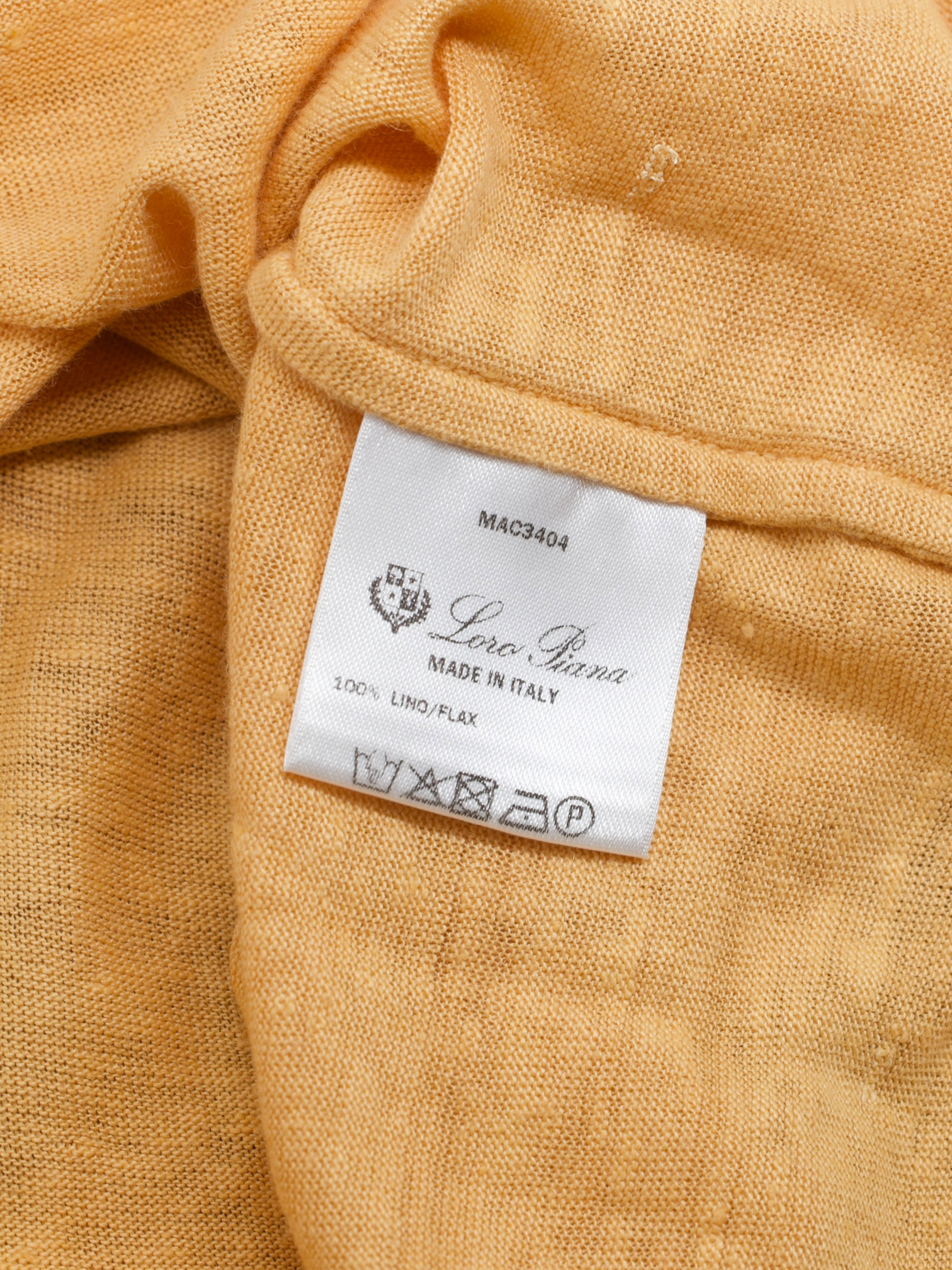 Loro Piana Orange Aloe-Vera Linen "Gargano" Polo