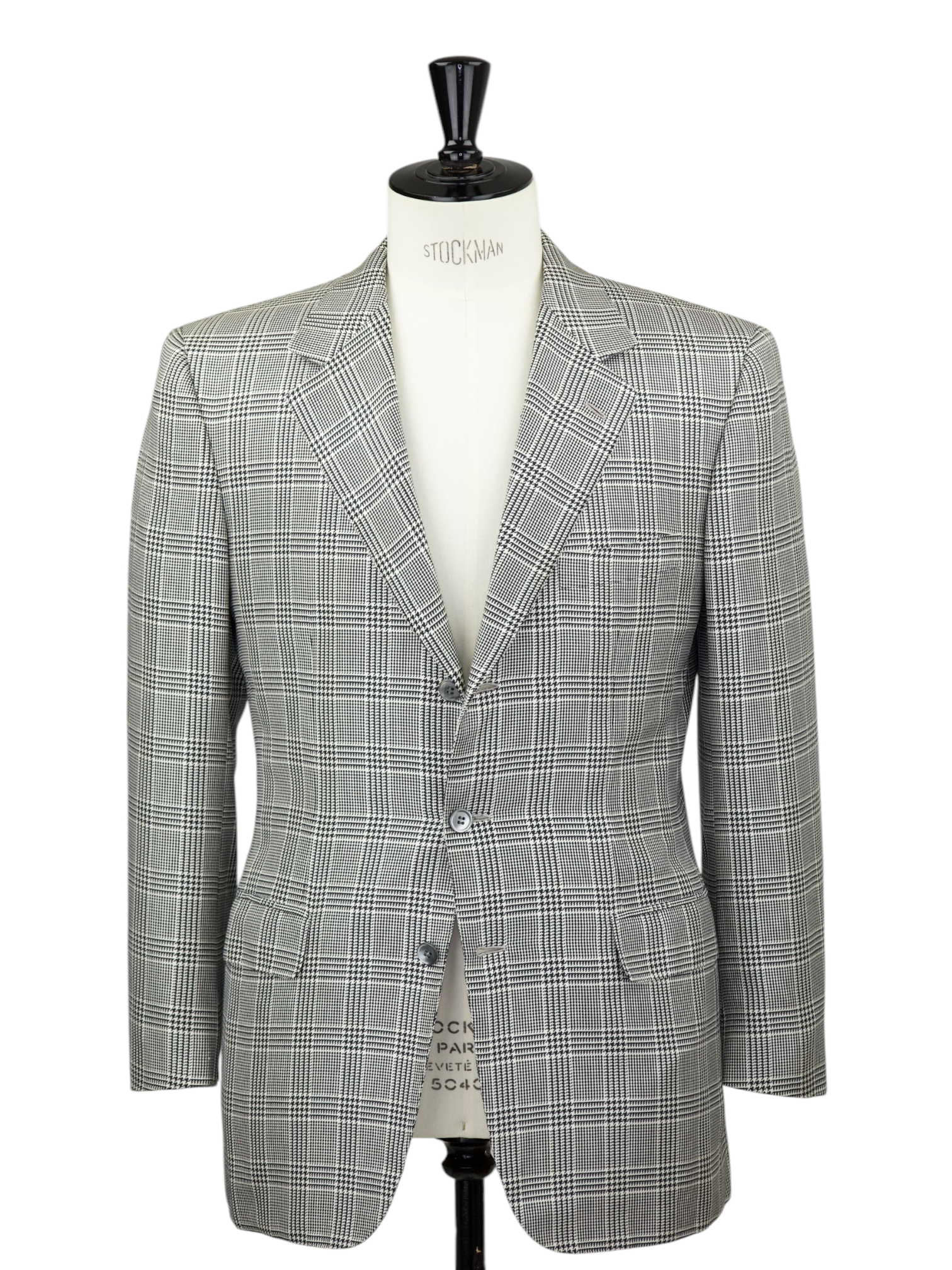 Brioni Black & White Pure Silk Prince of Wales Jacket