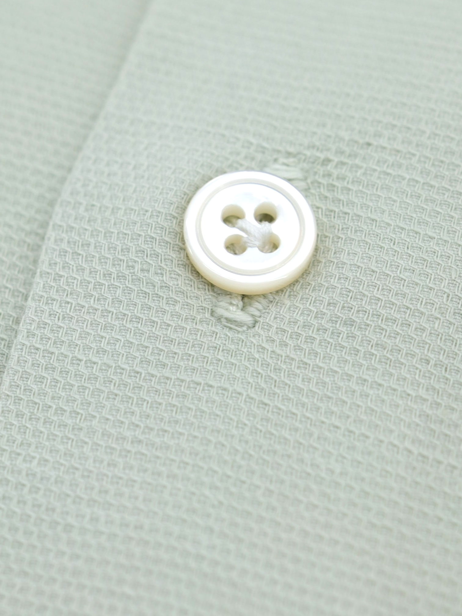 Finamore Pistache Cotton Micro-Pattern Shirt