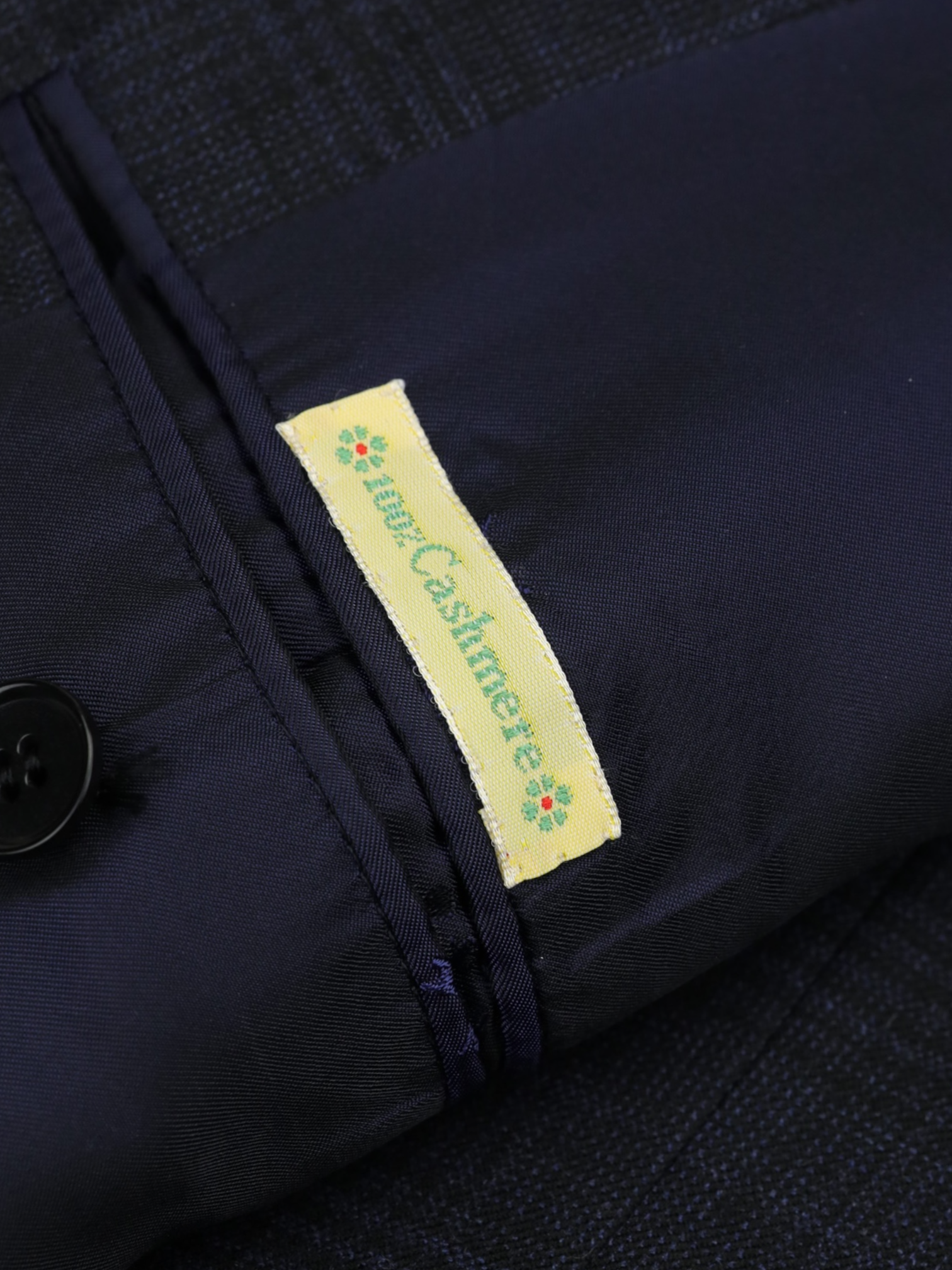Kiton Navy Pure Cashmere Shadow-Glenplaid Suit