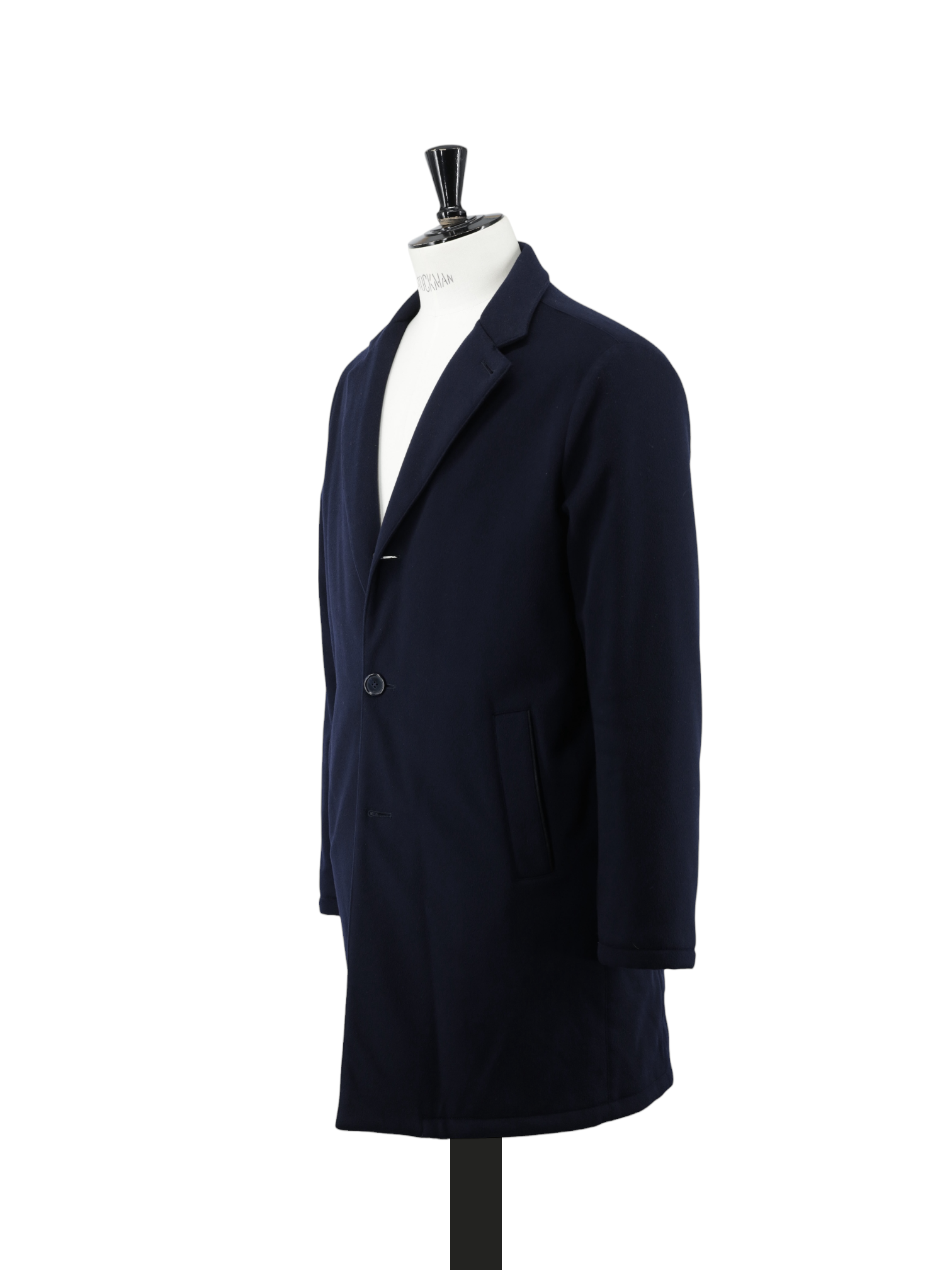 Mandelli Navy Pure-Cashmere "Green Storm-System" Overcoat