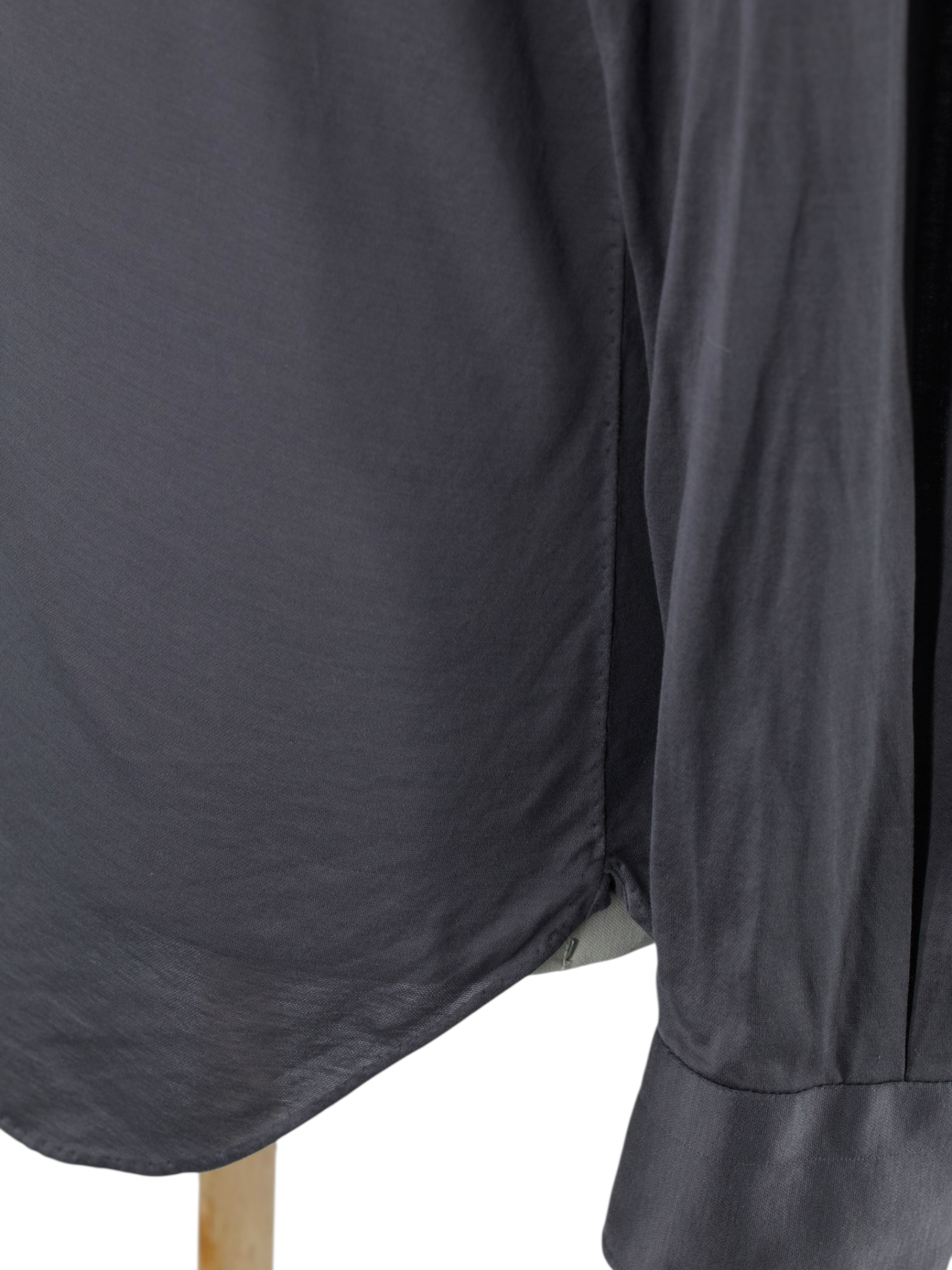 Kiton Warm Grey Jersey-Knitted Cotton Shirt