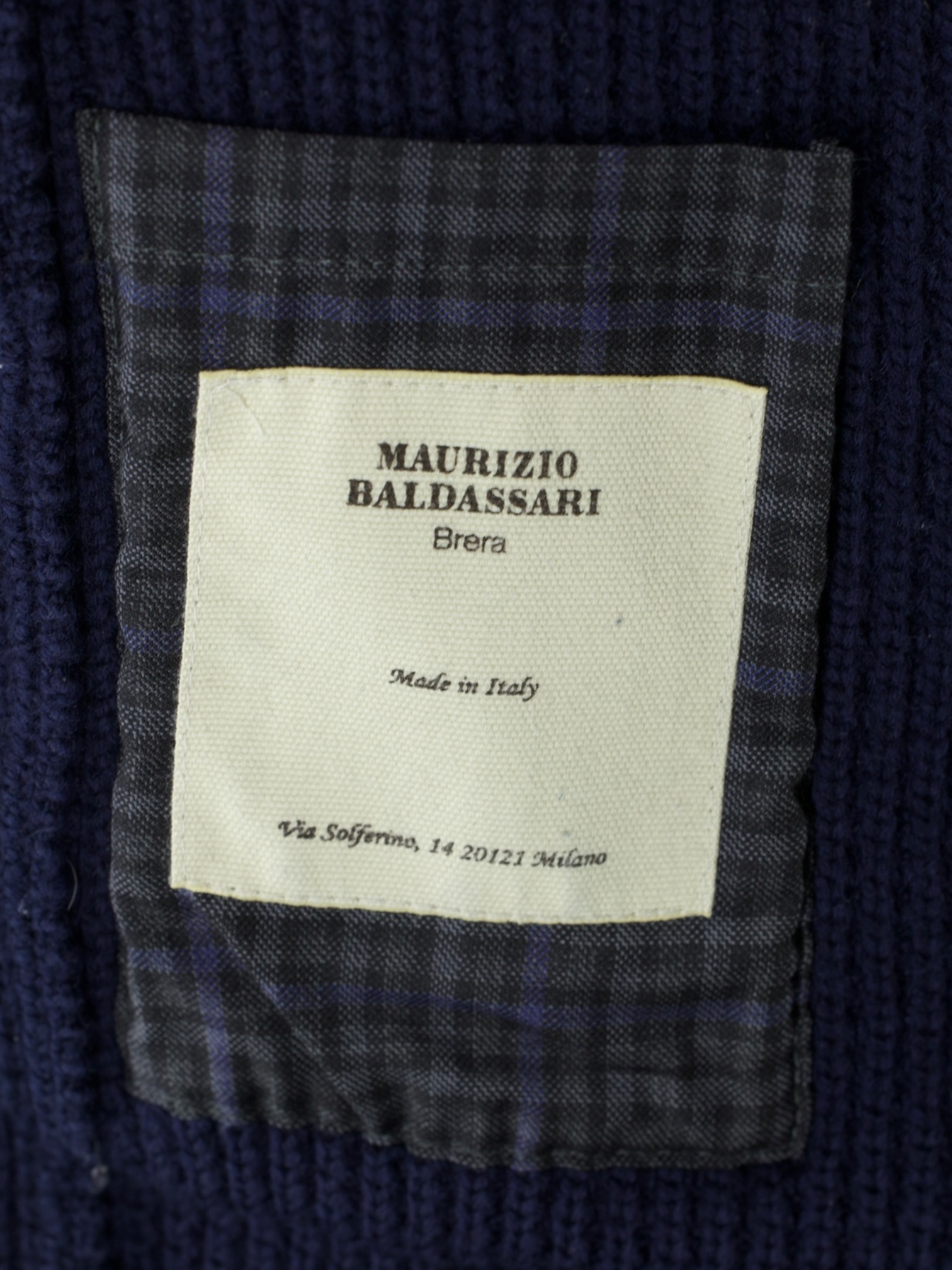 Maurizio Baldassari Navy Heavyweight Tricot-Wool Sweater Jacket