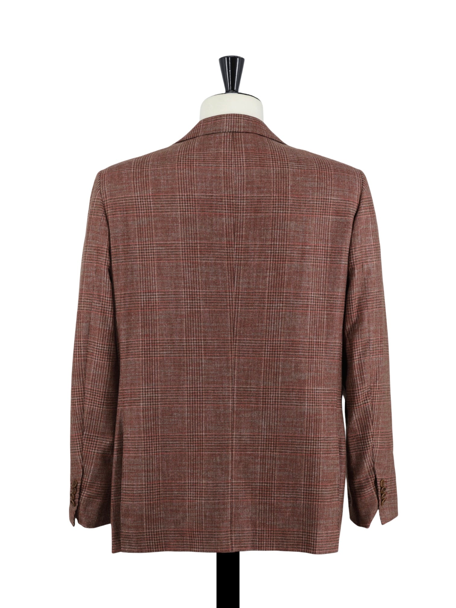 Kiton Burnt Orange Pure Cashmere Prince of Wales Jacket
