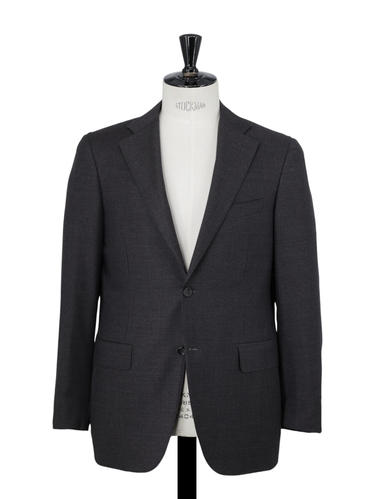 Canali Charcoal Brushed-Wool Shadow-Stripe Winter Suit