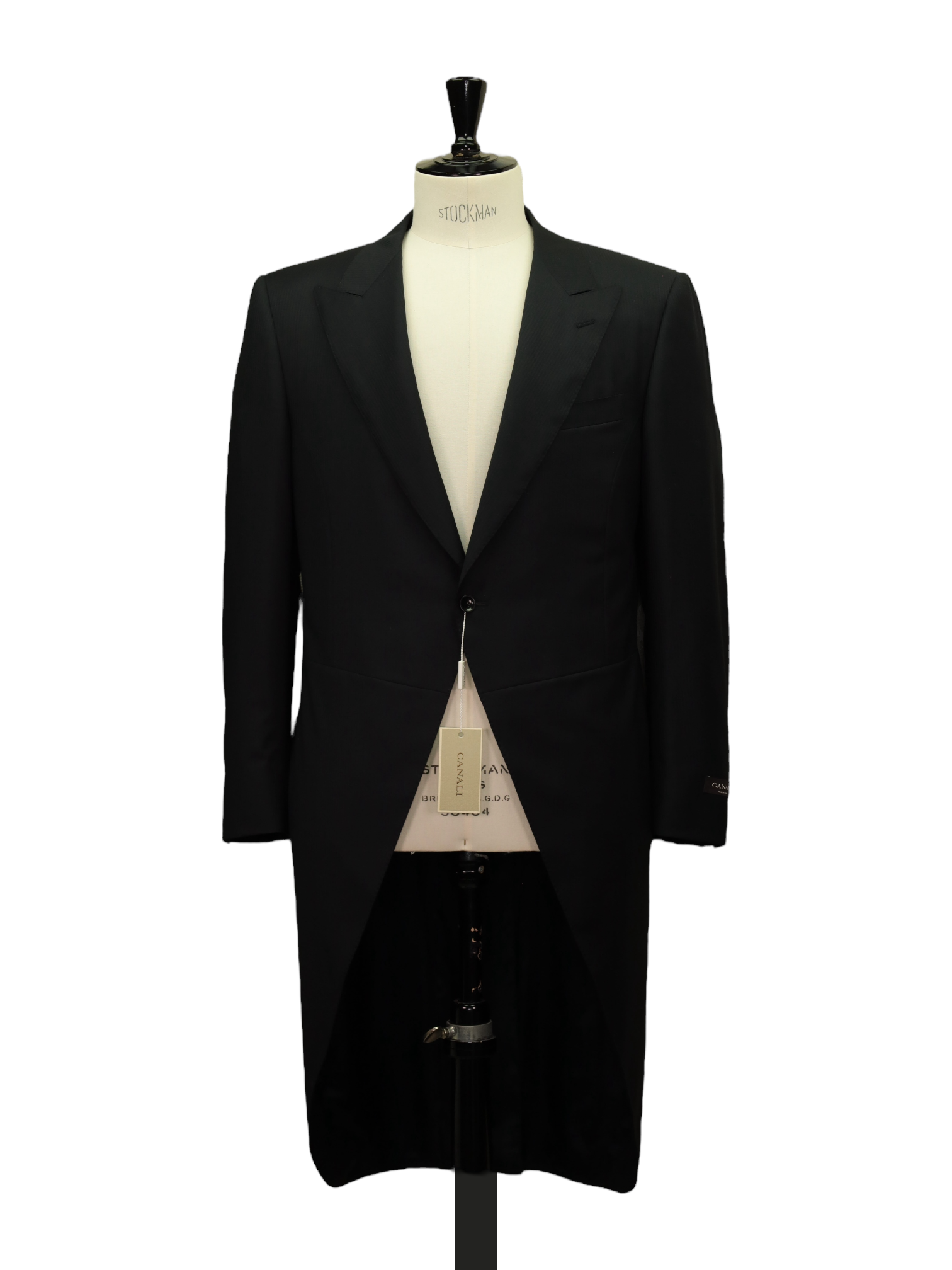 Canali Black & Grey Fine-Wool Traditional Micro-Herringbone Morning Suit
