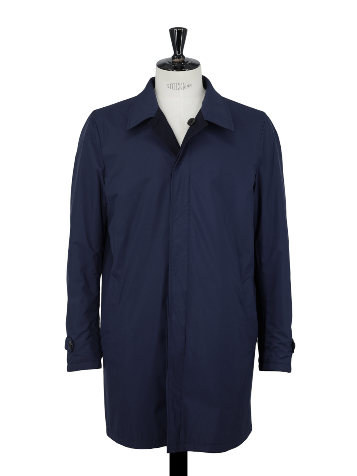 Canali Dark Blue Reversible Storm System Wool & Softshell Carcoat