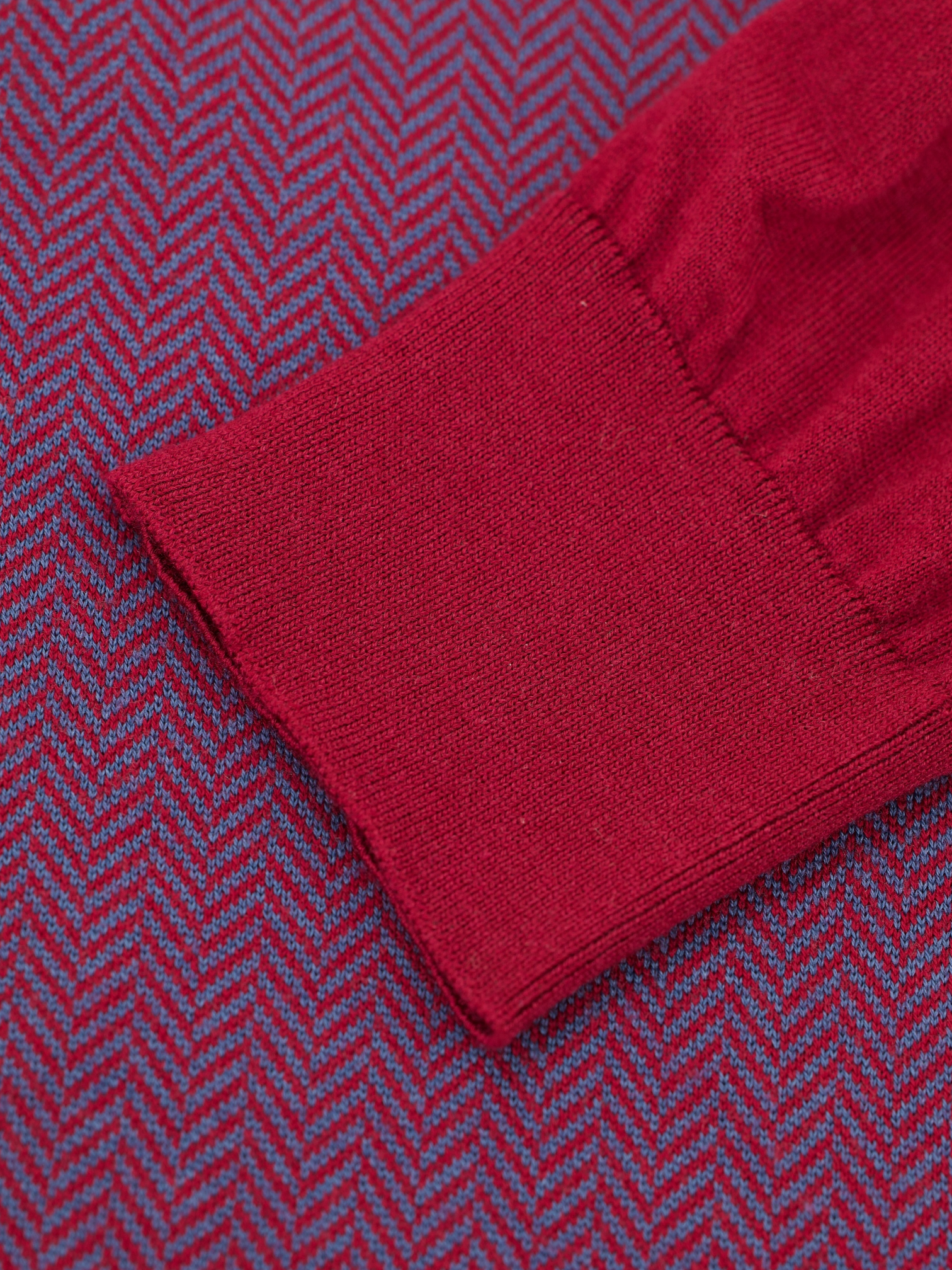 Cesare Attolini Cherry Red & Purple Wool & Silk Cardigan Sweater