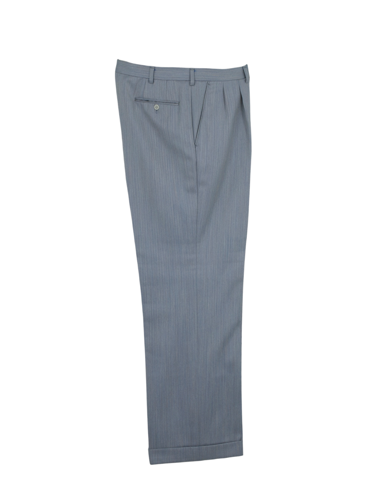 Brioni Light Grey & Blue Wool Iridescent-Herringbone Roman-Style Suit