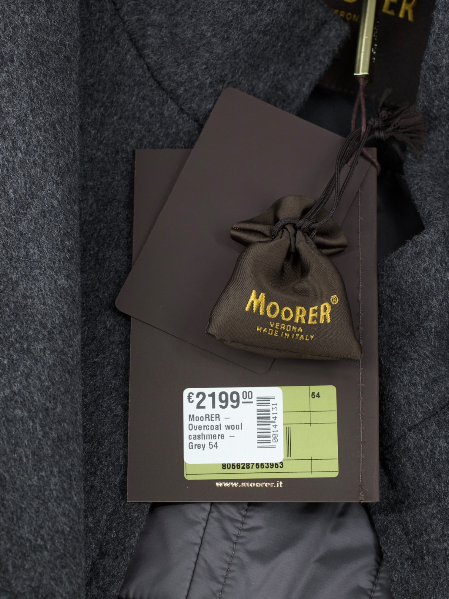 MooRER Dark Grey Wool & Cashmere Montesi Overcoat