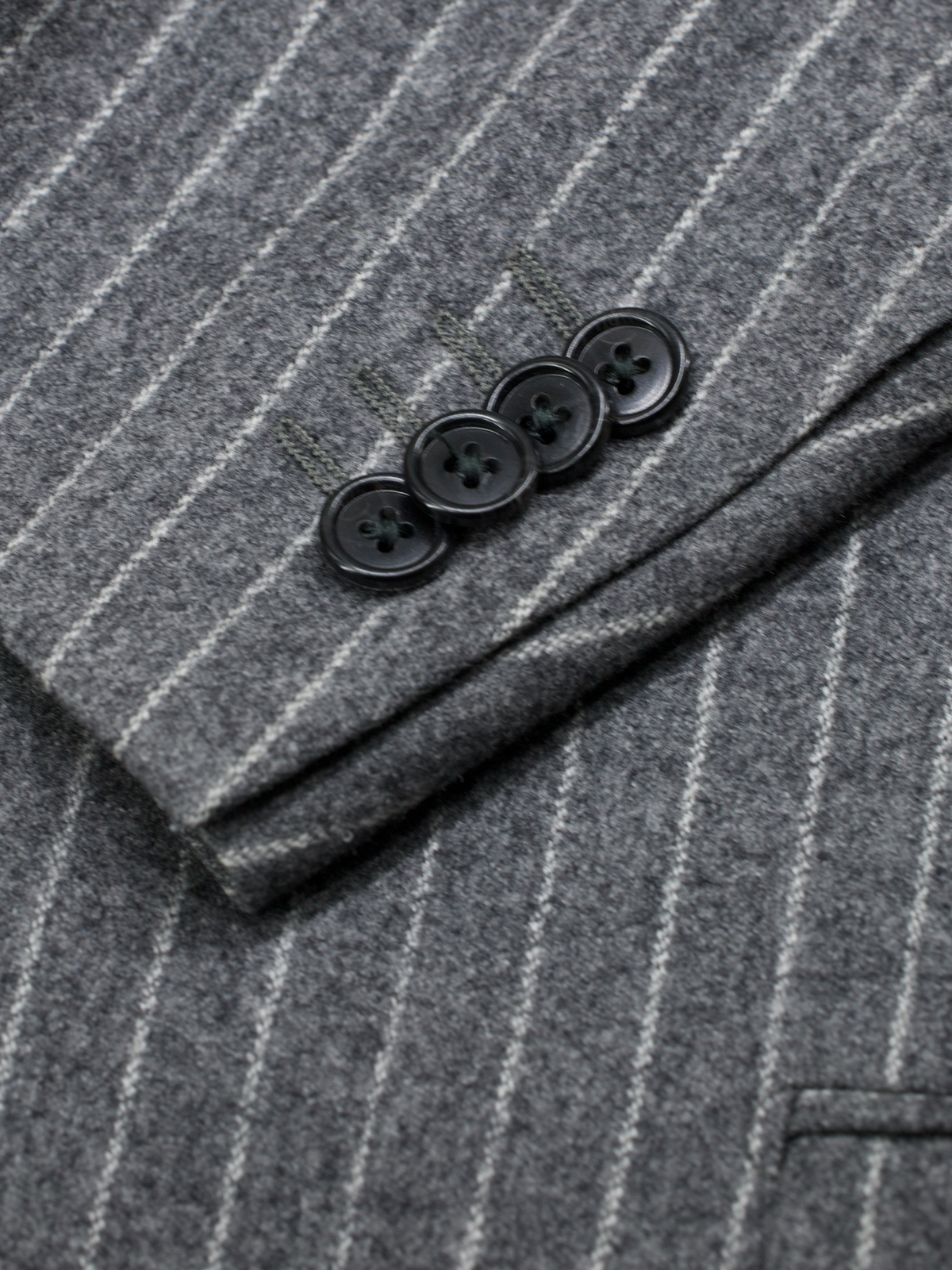 Corneliani Grey Wool-Flannel Classic Pinstripe Winter Suit