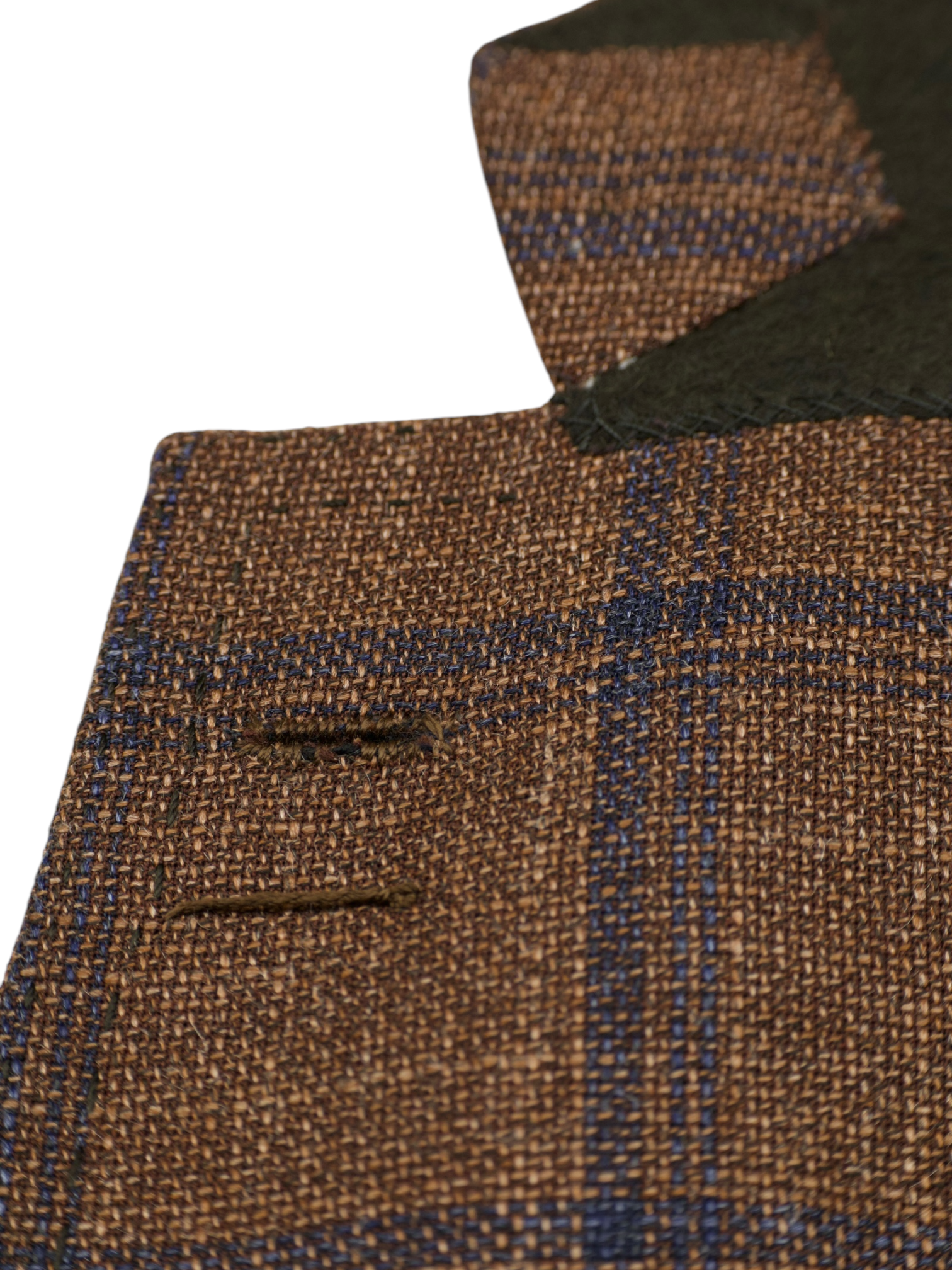 Cesare Attolini Chestnut Brown Wool & Silk Hopsack Windowpane Jacket