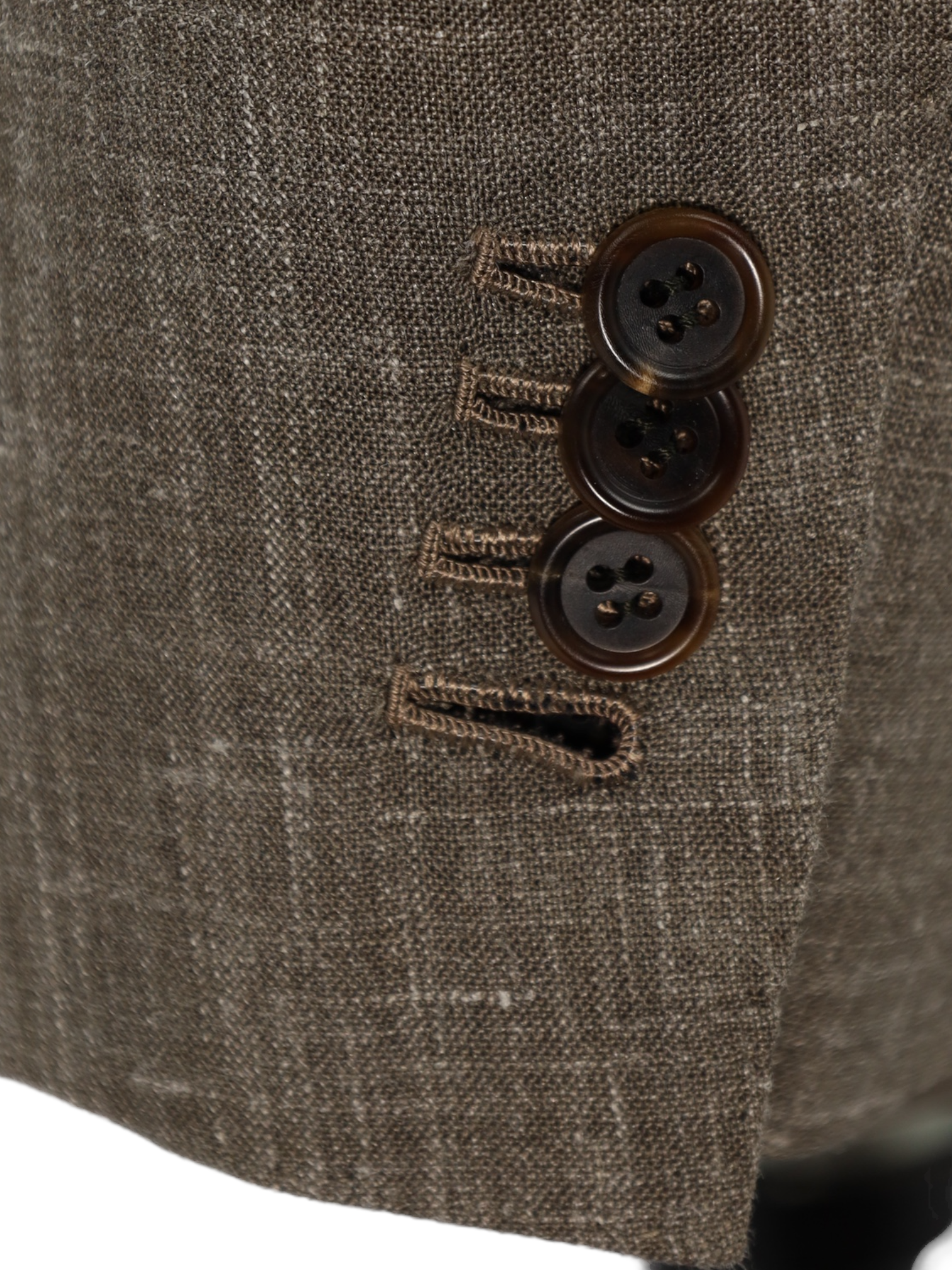 Orazio Luciano Brown Wool, Silk & Linen Melange Jacket