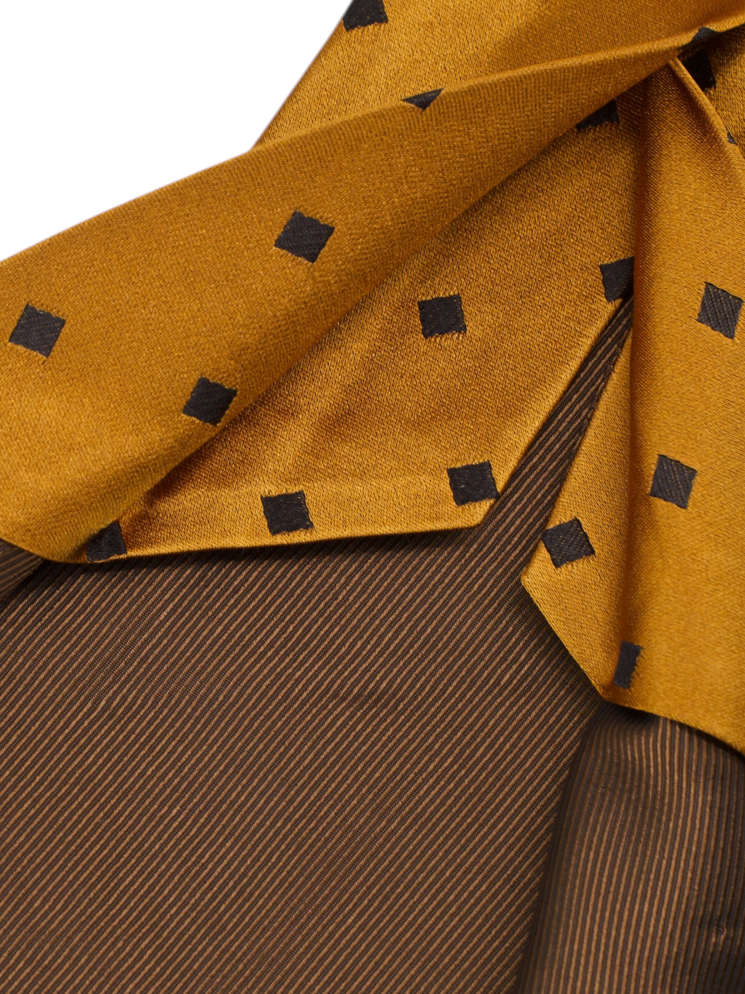 Kiton 5-Fold Bronze Silk Geometric-Pattern Self-Tipped Tie