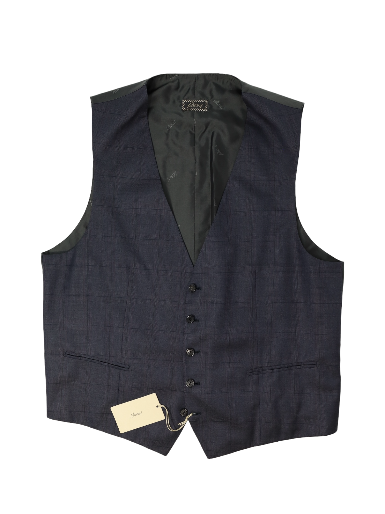 Brioni Grey 3-Piece Windowpane Suit
