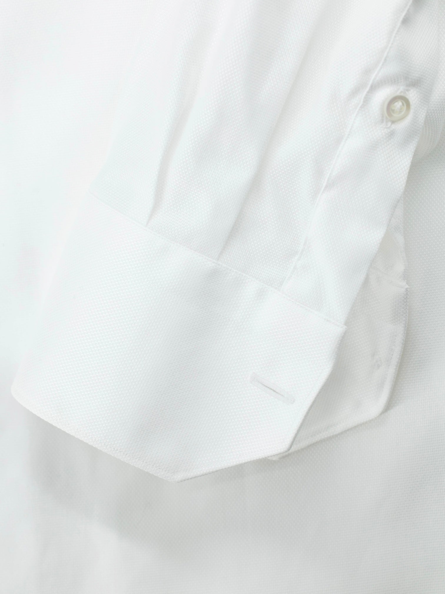 Fray White Lightweight-Cotton Button-Down Pinpoint Shirt