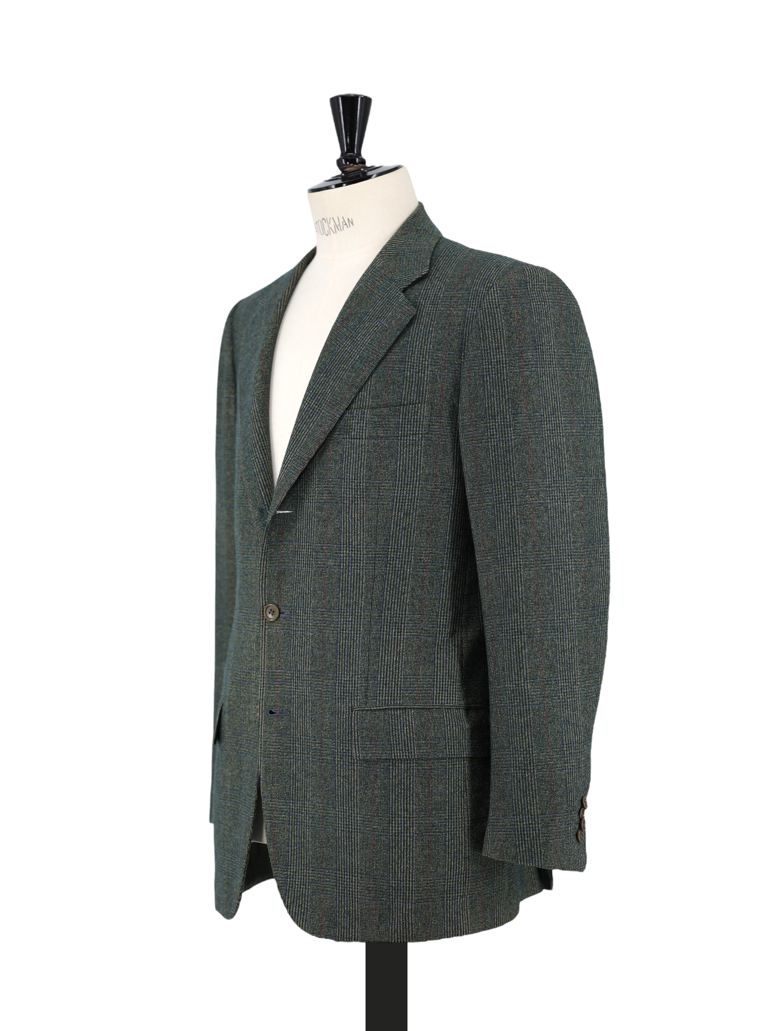 Kiton Moss Green Pure Cashmere Prince of Wales Jacket