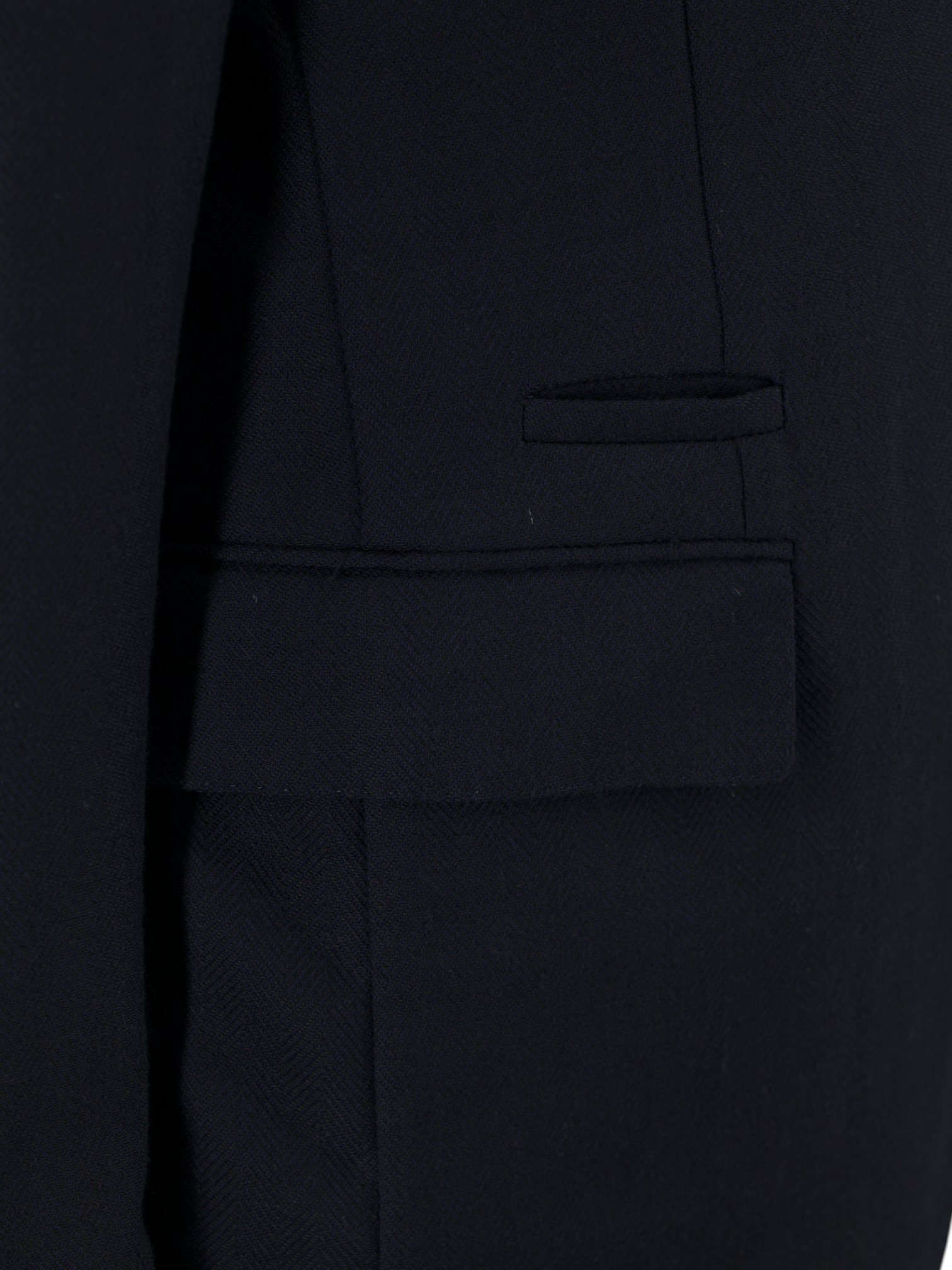Eleventy Navy Wool-Stretch Removable-Front Herringbone Vespa Jacket