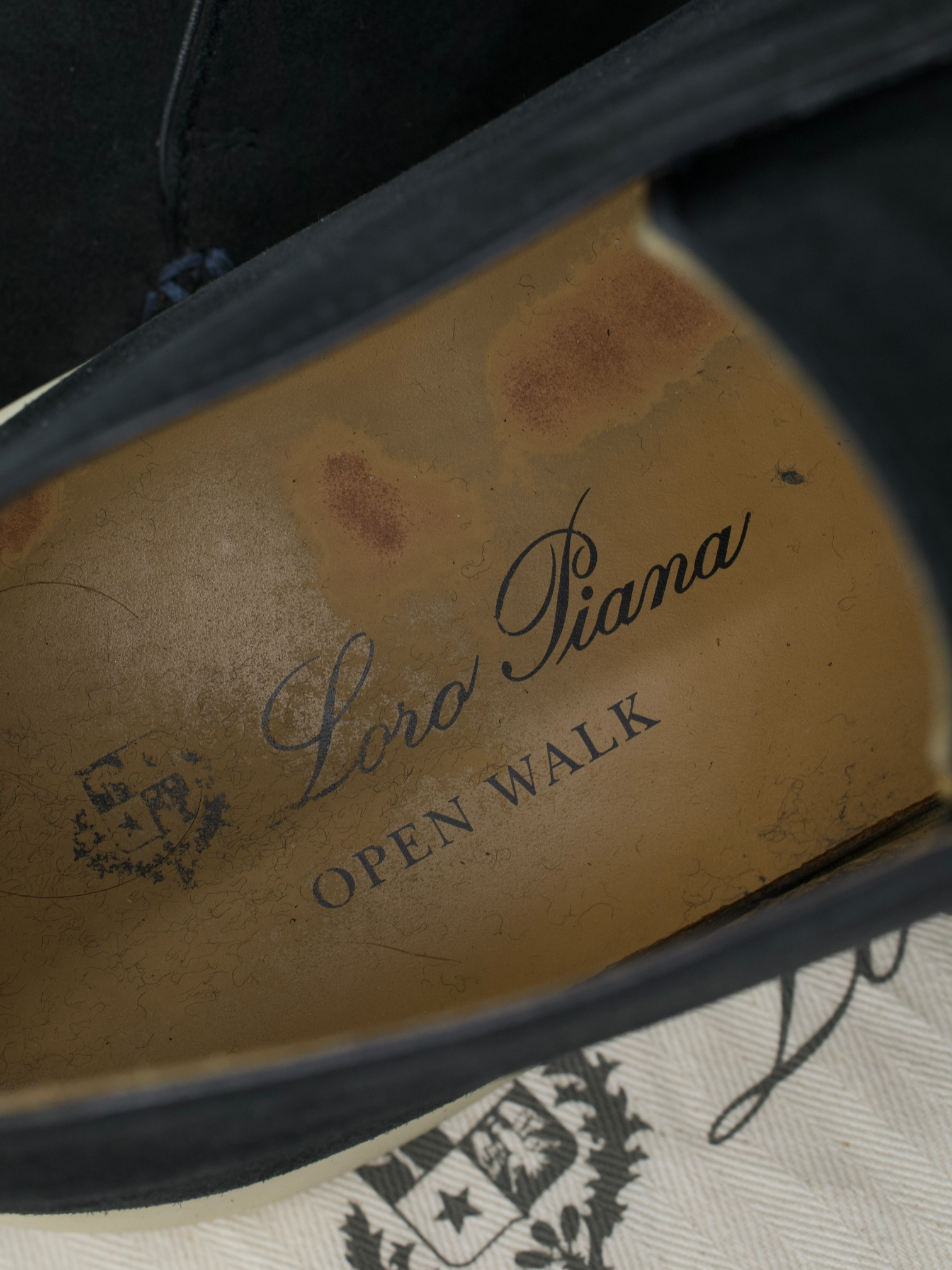 Loro Piana Navy Suede Open Walk Ankle Boots