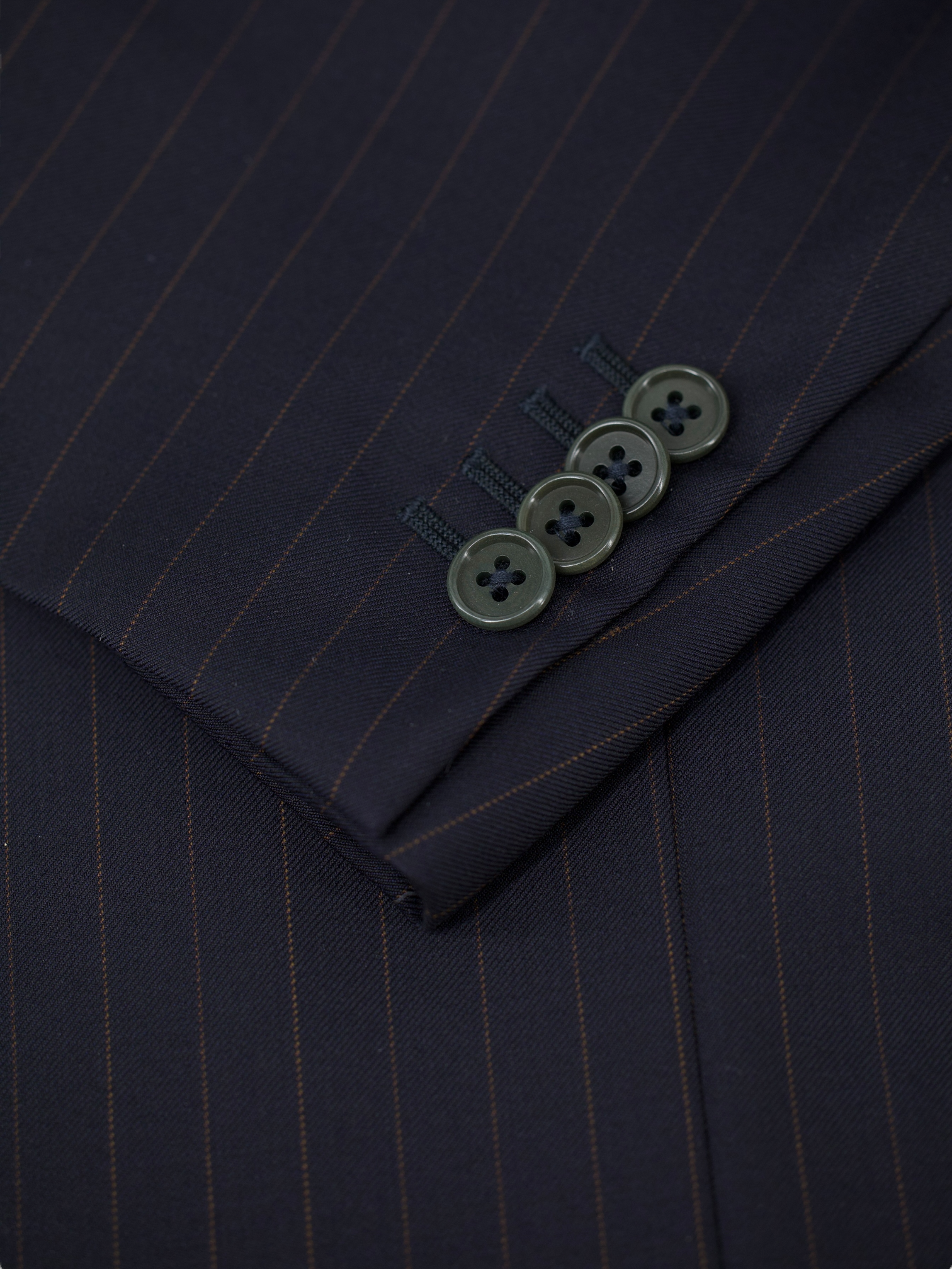 Ermenegildo Zegna Vintage Black & Brown Trofeo Wool Pinstripe Suit