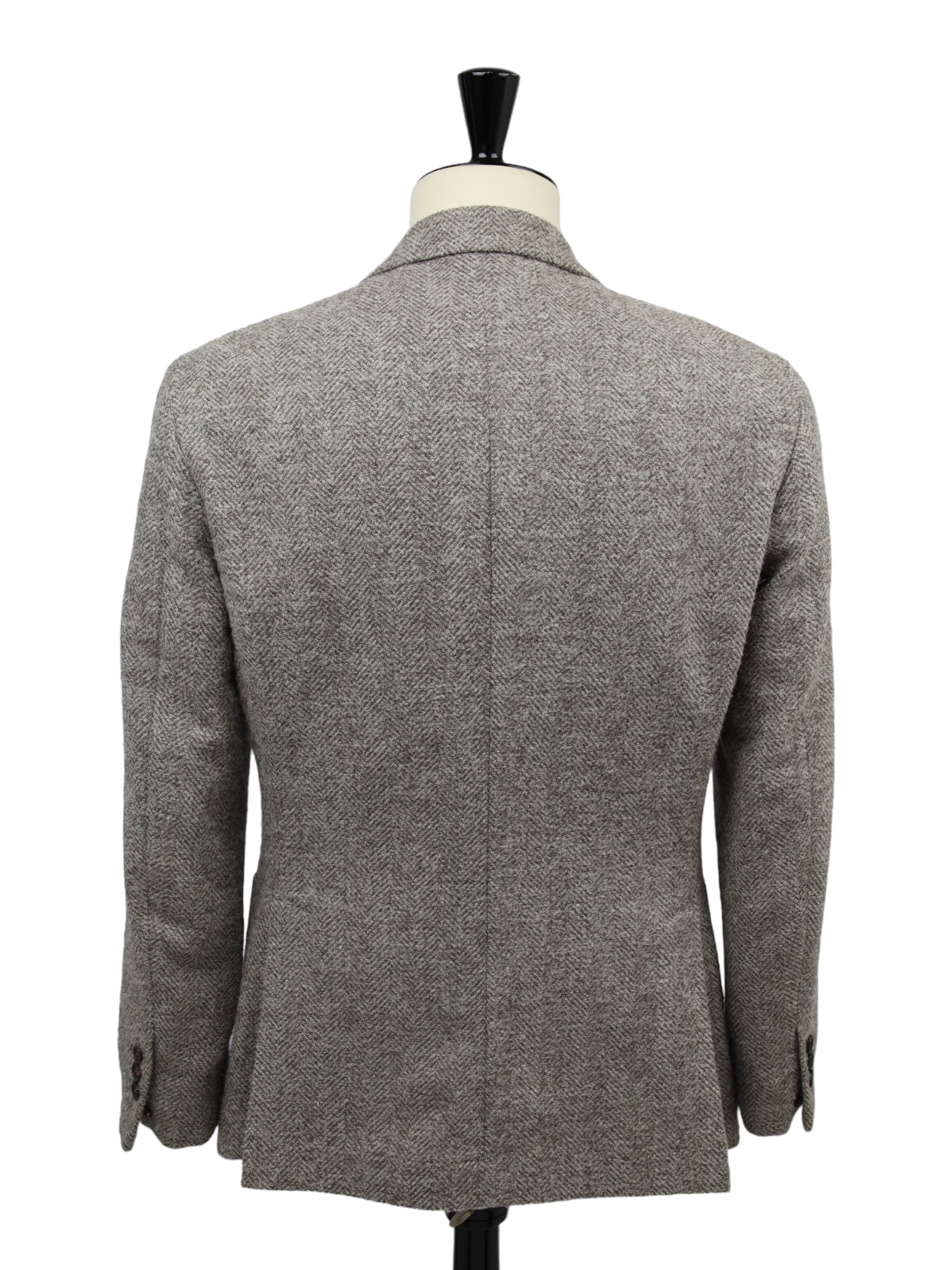 Brunello Cucinelli Taupe Wool, Alpaca & Cashmere Herringbone Jacket
