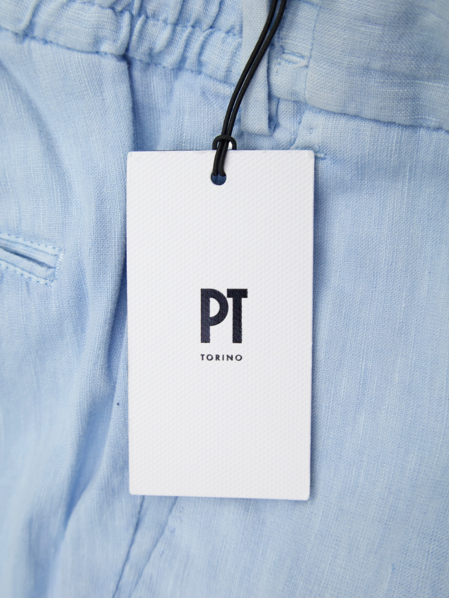 PT01 Light Blue Cotton & Linen Trousers