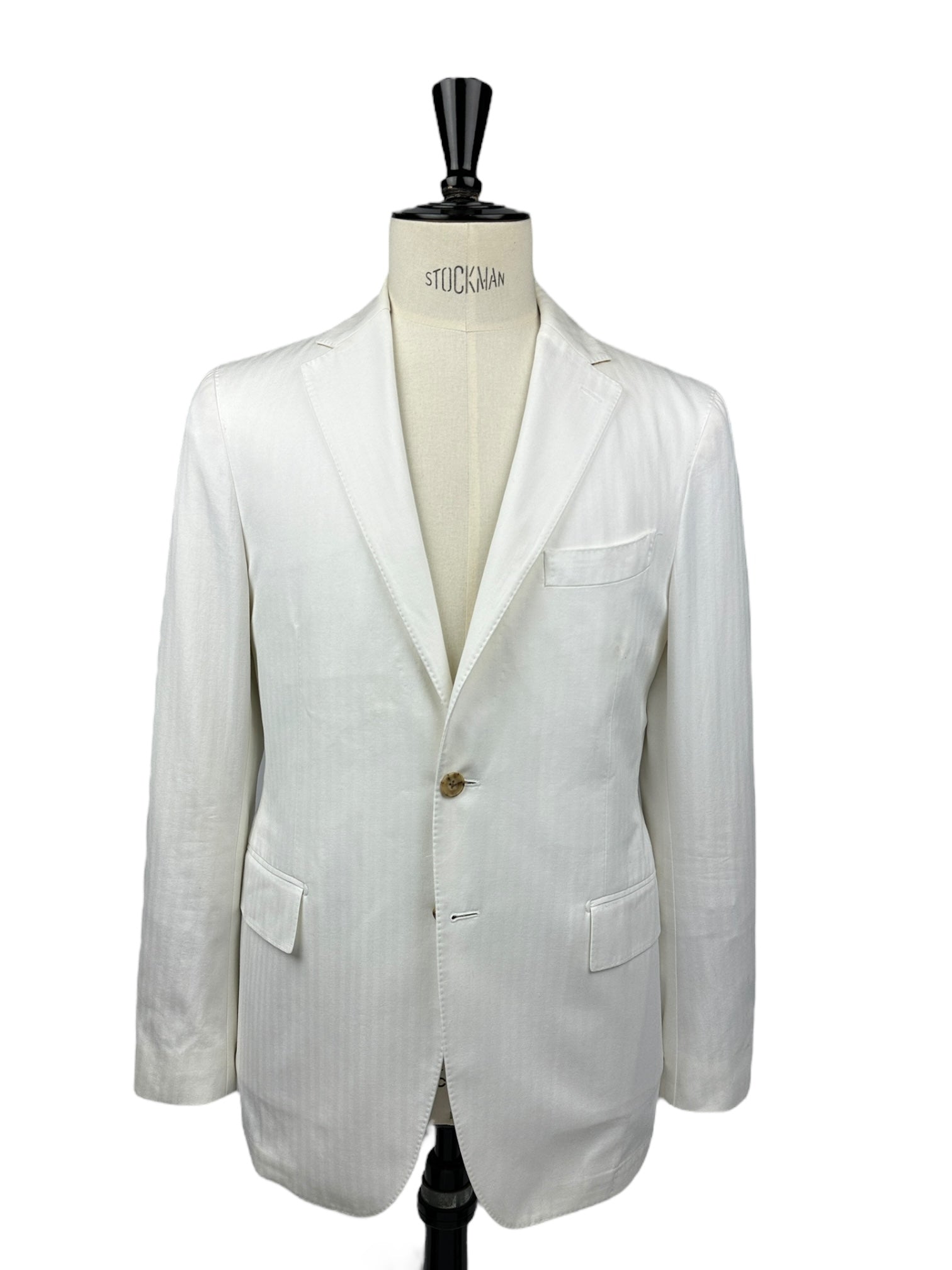 Etro White Cotton Herringbone Jacket