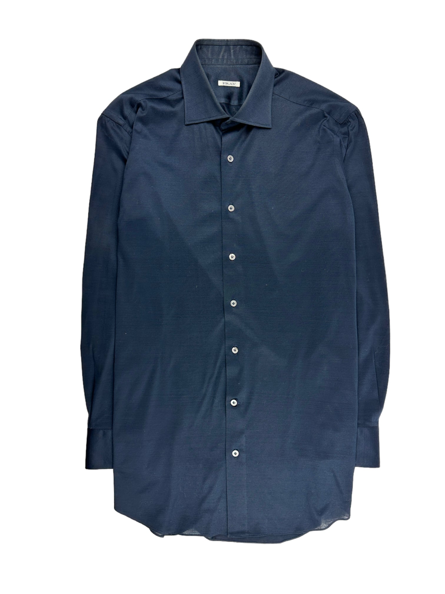Fray Navy Jersey Knitted Shirt