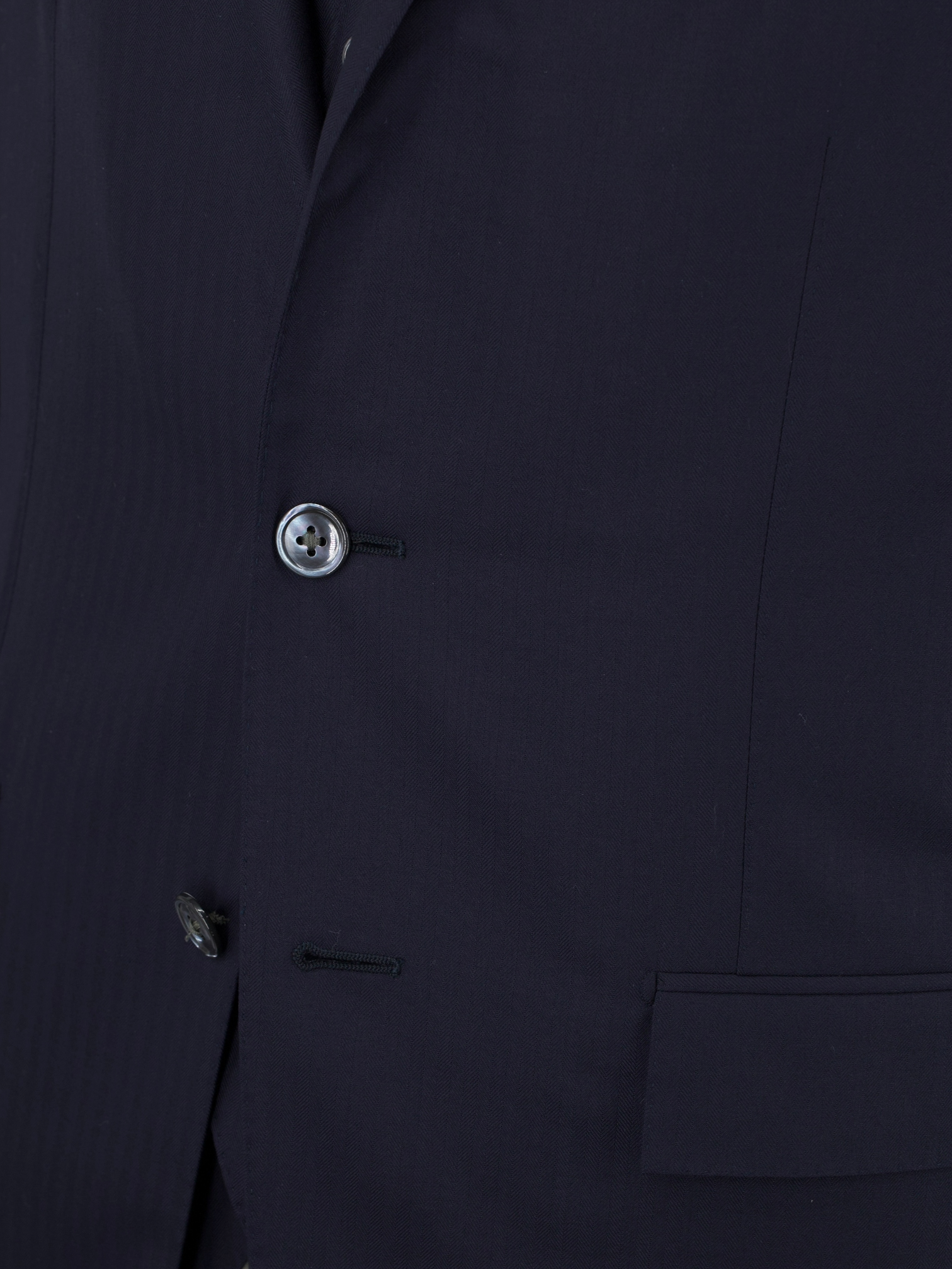 Corneliani Navy 3-Piece Super 160's Herringbone Suit