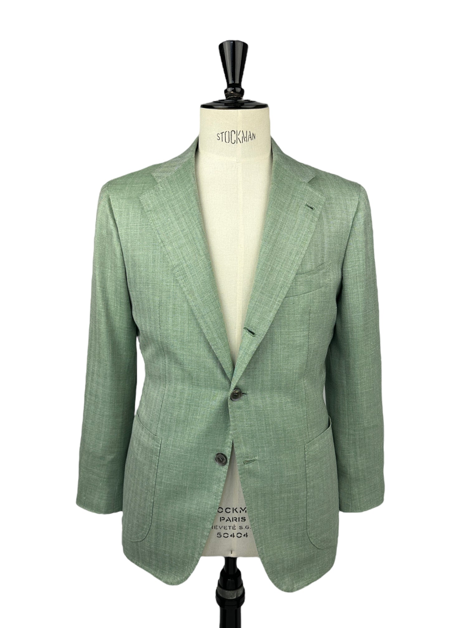 Orazio Luciano Mint Green Herringbone Jacket