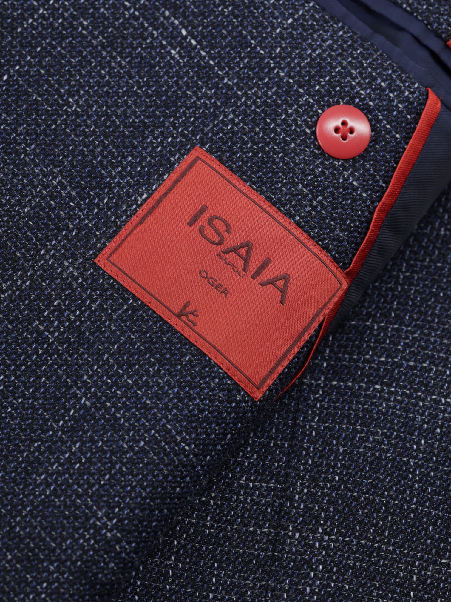 Isaia Blue Wool, Silk & Linen "Amalfi" Summertime Jacket