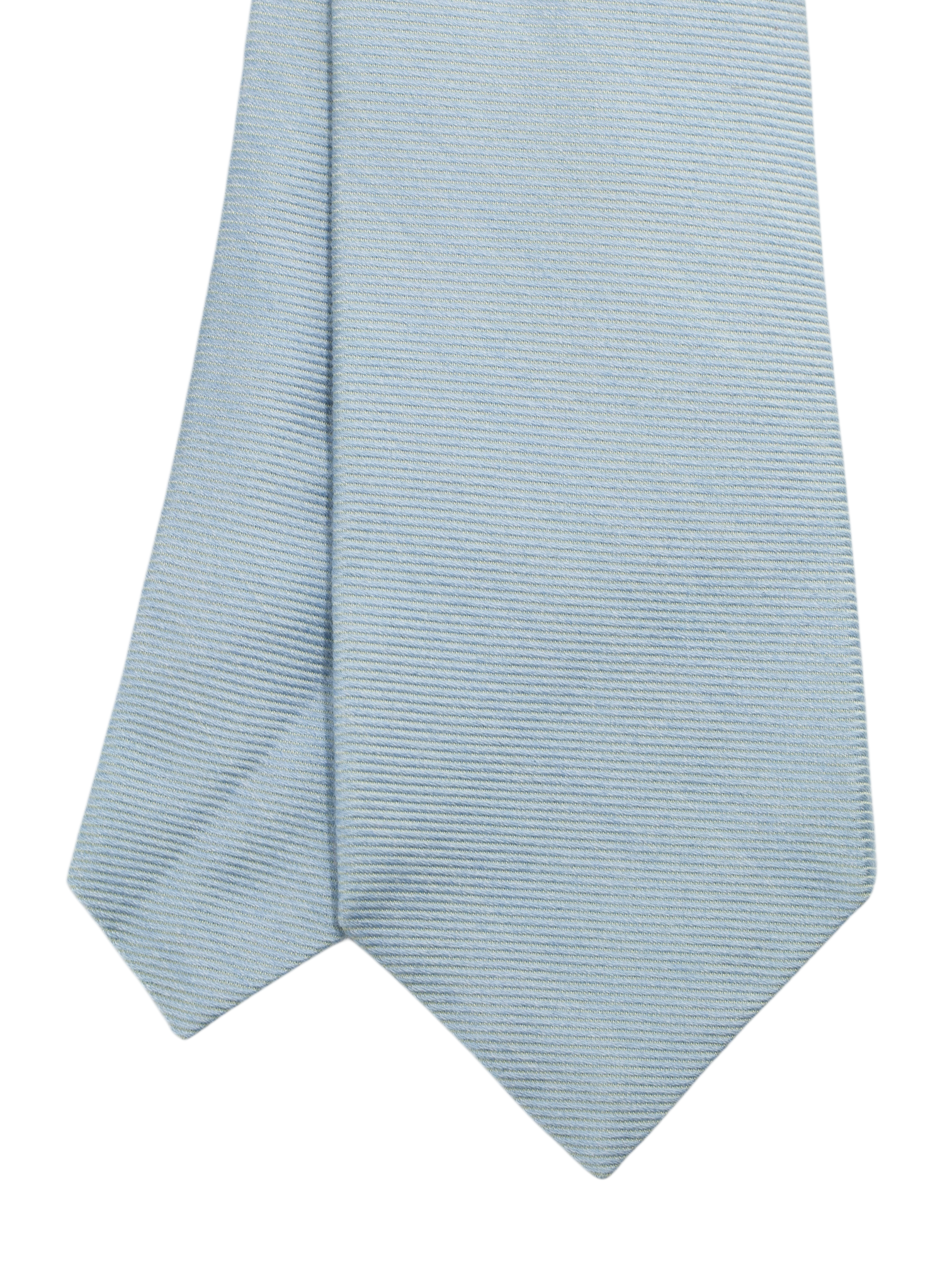 Luigi Borrelli 5-Fold Ice Blue Cashmere & Silk Horizontal Weave Tie