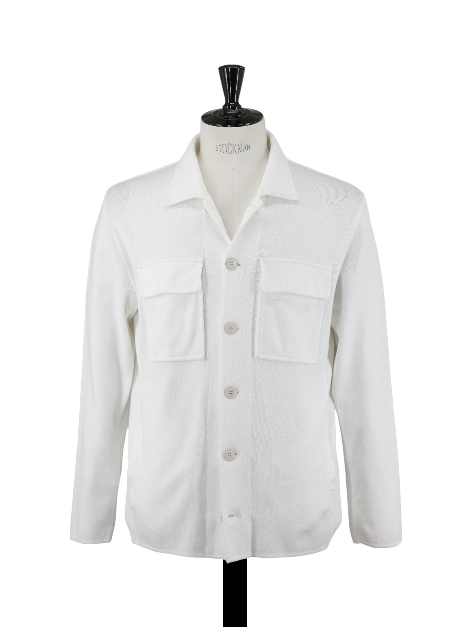 Lardini White Jersey-Knitted Cotton Overshirt