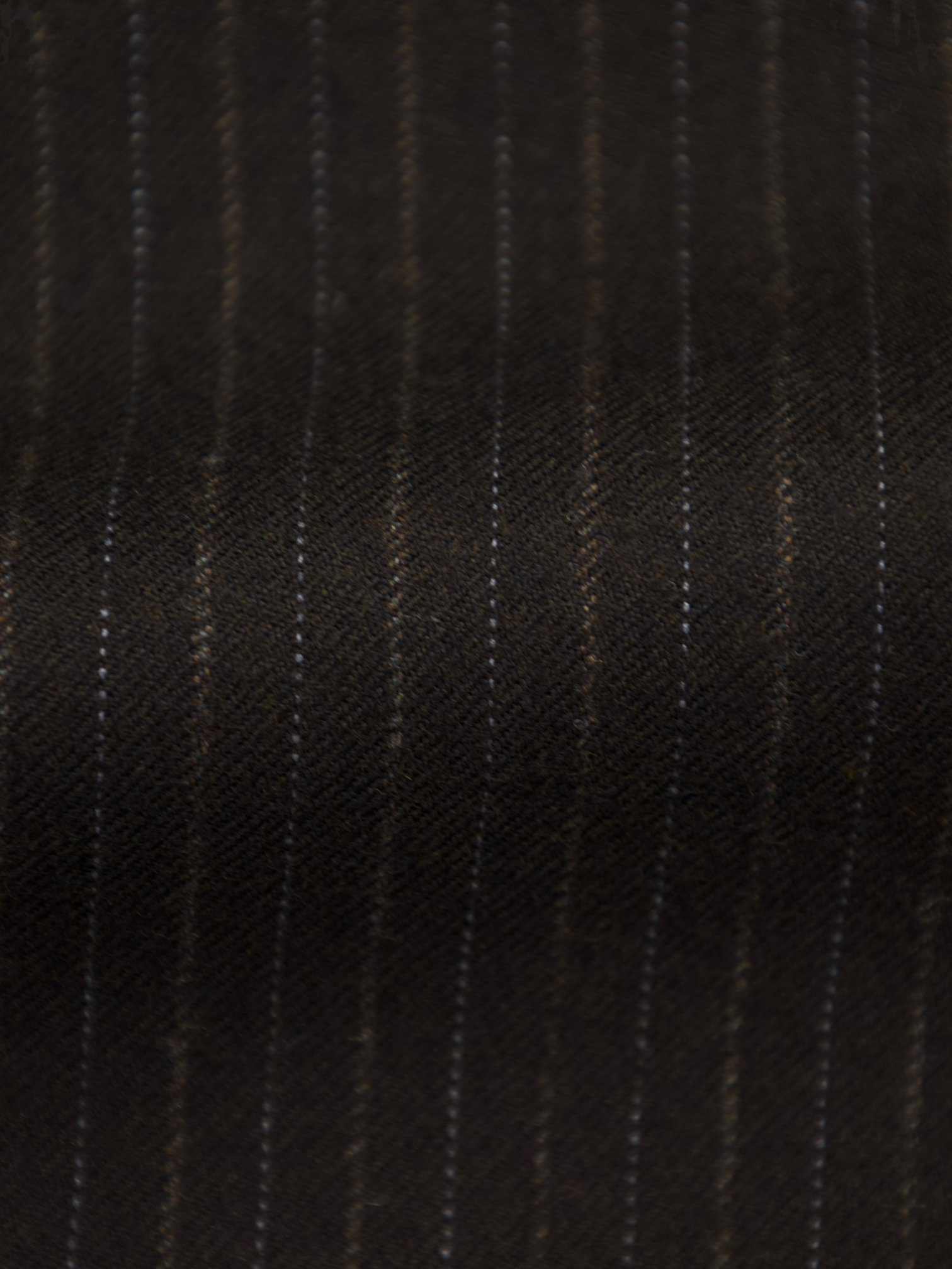 Kiton Dark Brown Brushed Wool Pinstripe Suit
