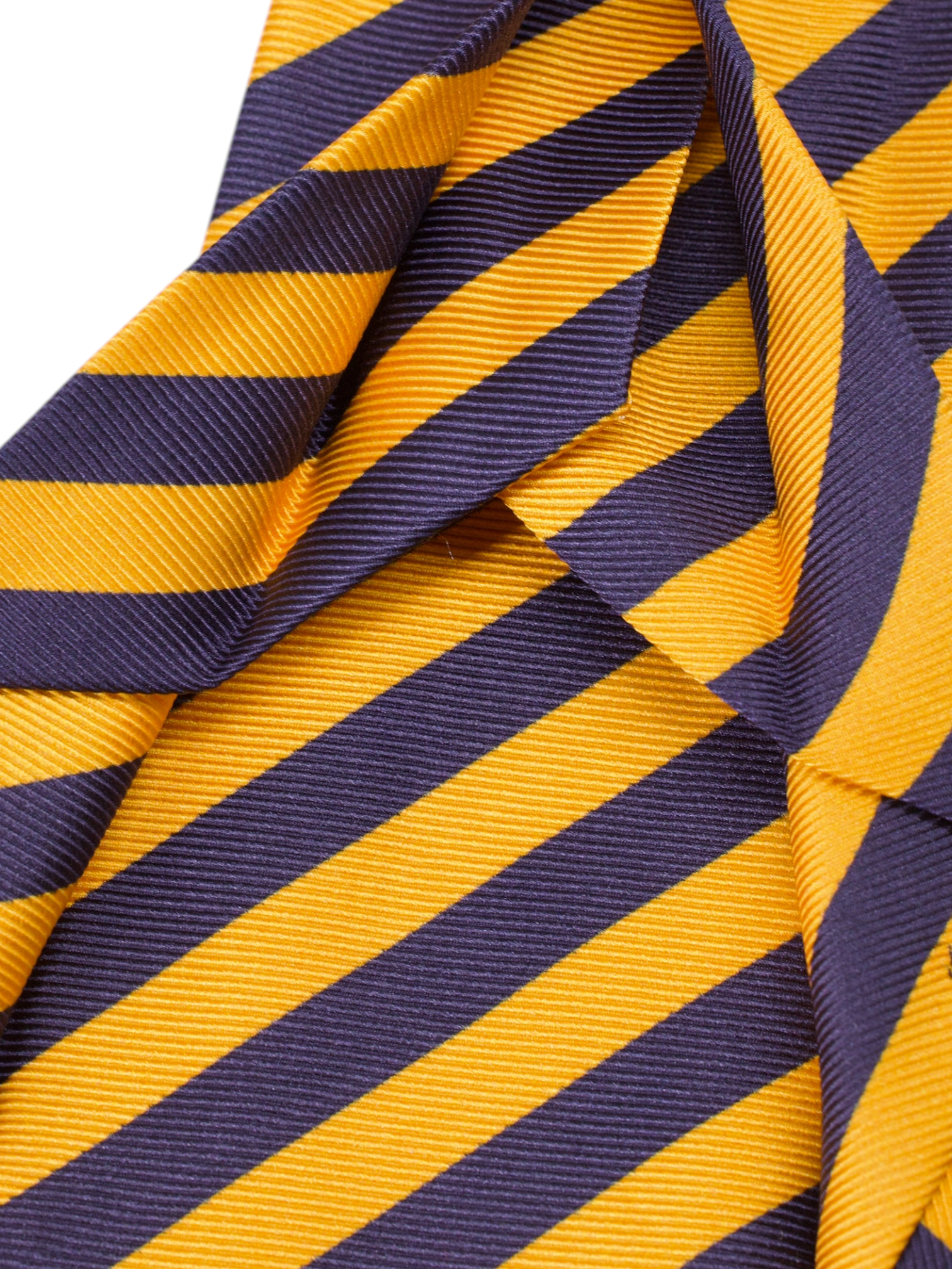 Kiton 5-Fold Orange & Navy Silk Club Tie