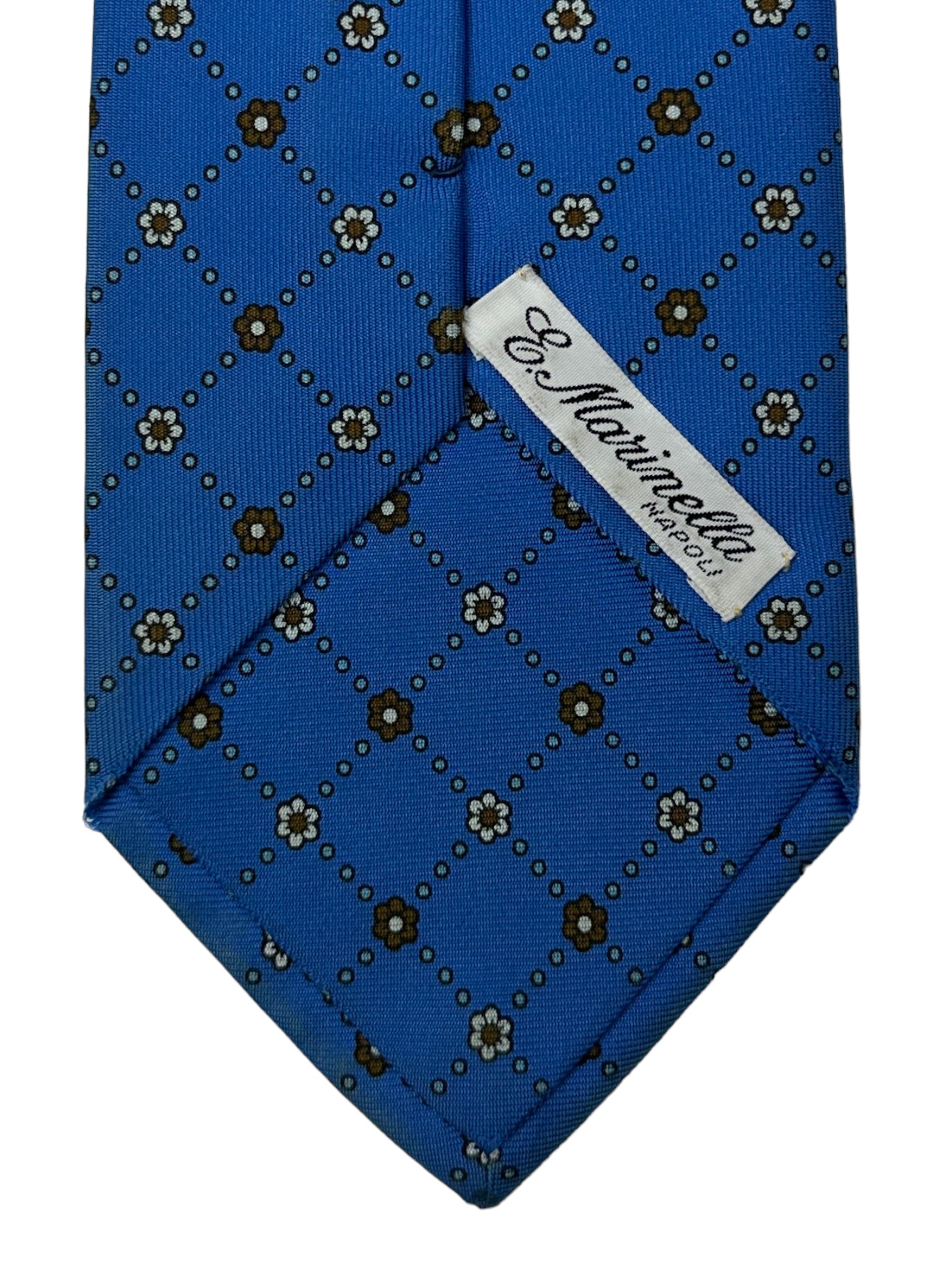 E.Marinella Royal Blue Micro Floral Tie