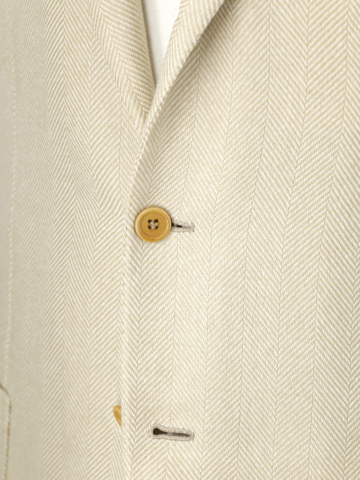 Luigi Borrelli Beige Heavyweight-Cashmere Herringbone Jacket