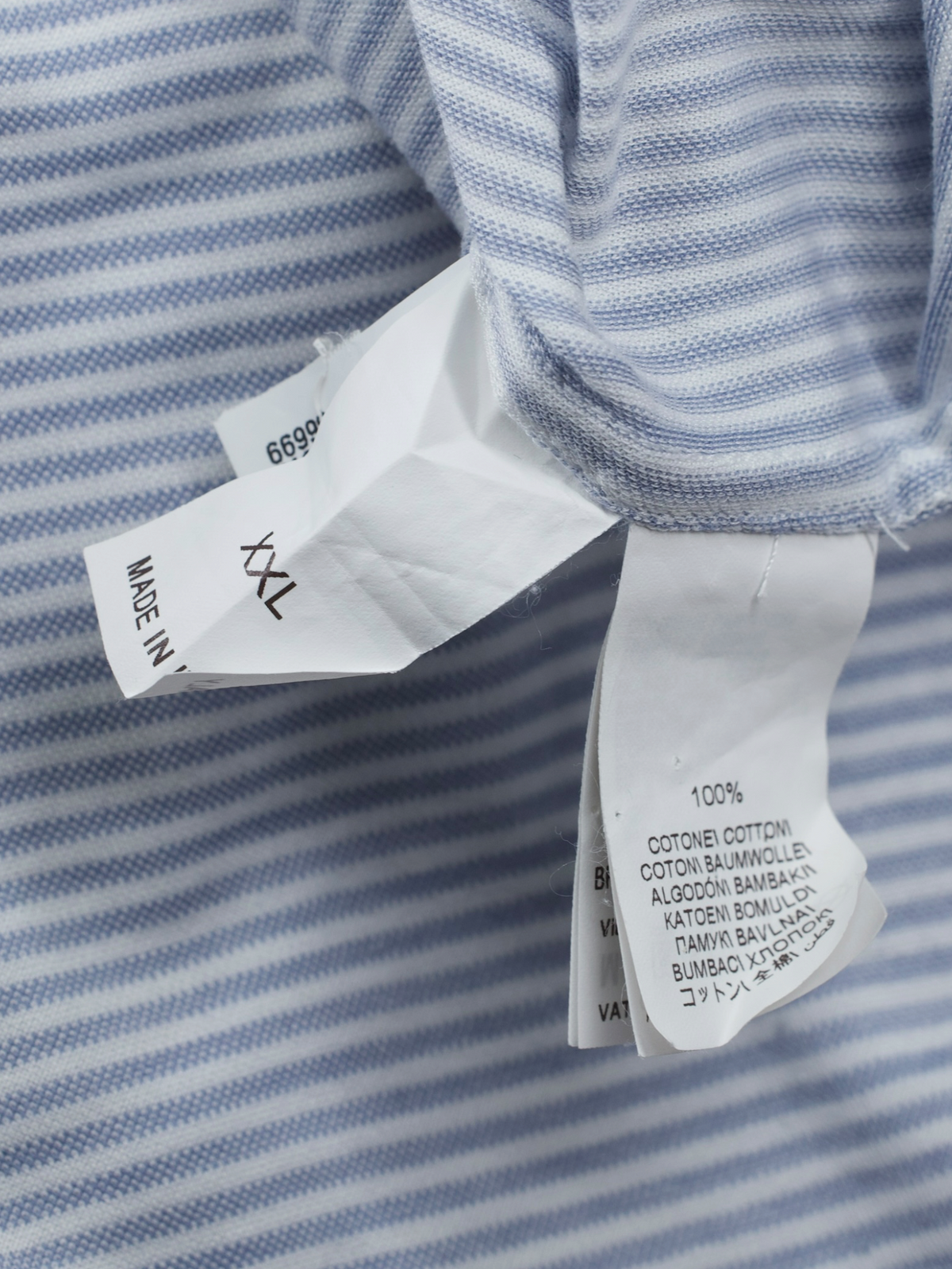 Brunello Cucinelli Light Blue & White Cotton Leisure-Fit Shirt