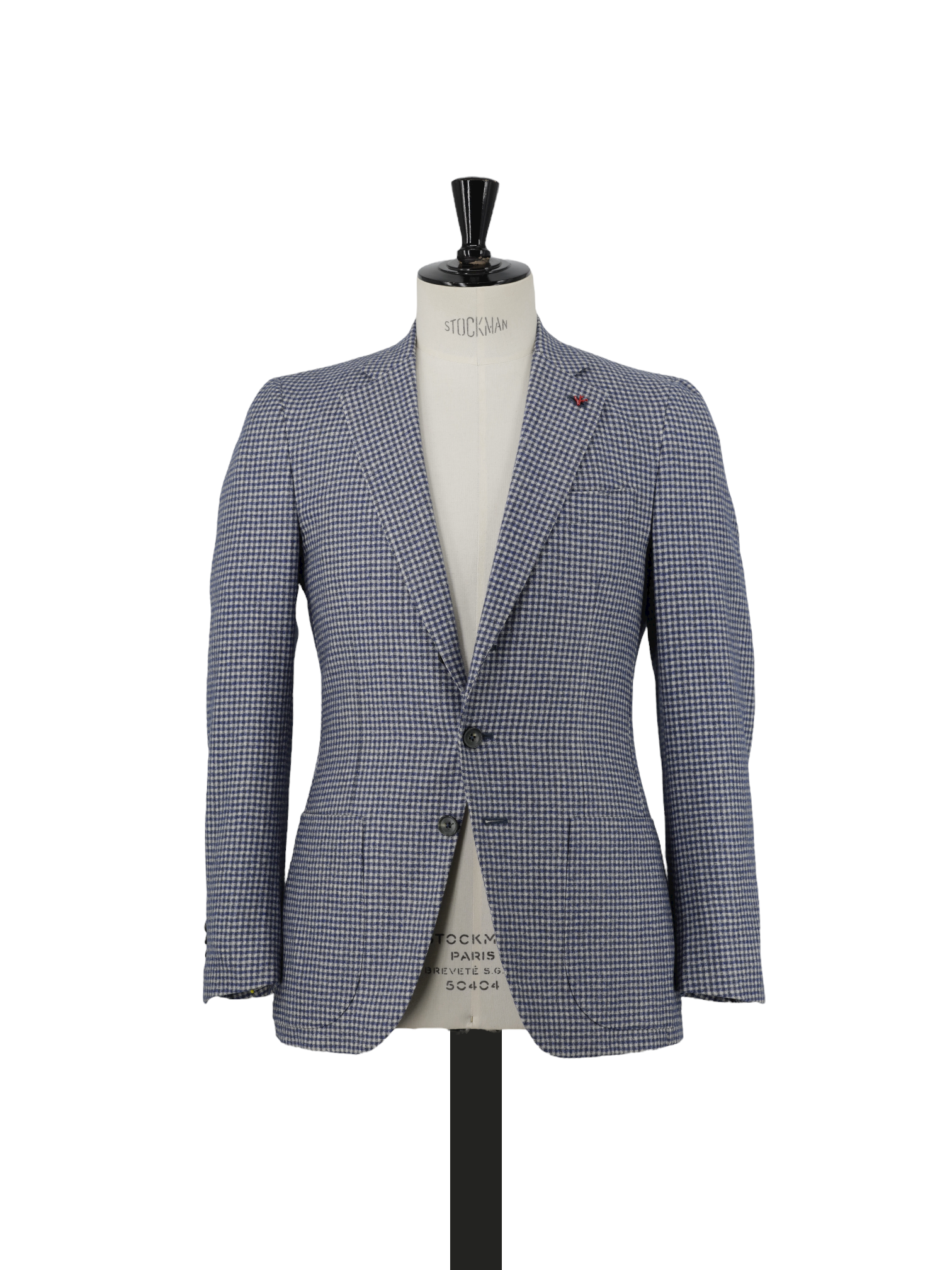 Isaia Blue Brushed-Wool Flannel Gun Check Jacket