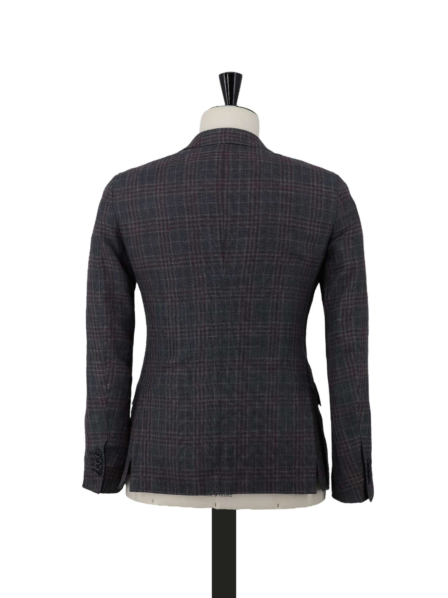 Ermenegildo Zegna Warm Taupe & Maroon Linen, Wool & Silk Check Jacket