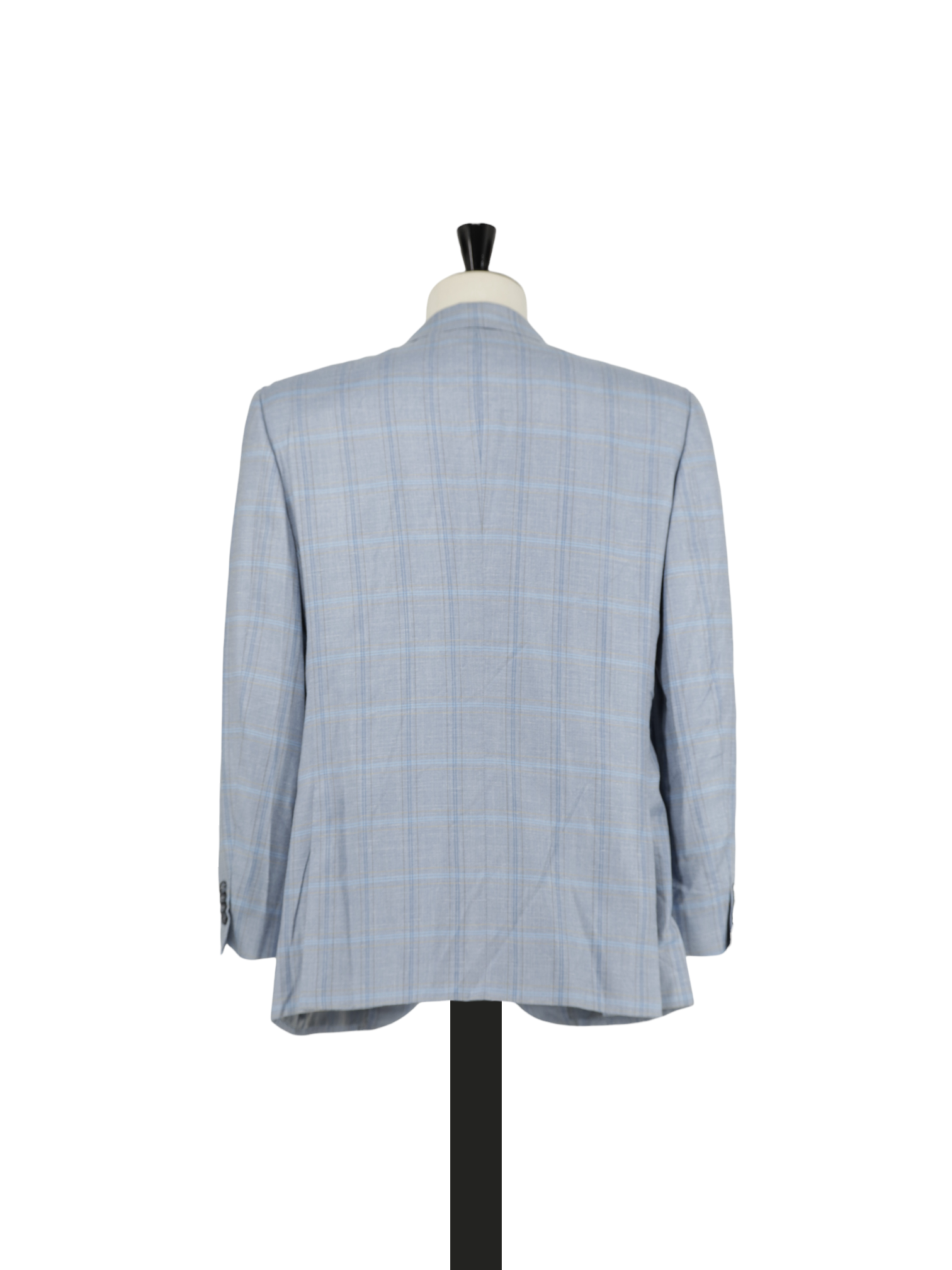 Brioni Ice Blue & Taupe Cashmere, Silk & Linen Overcheck Senato Jacket