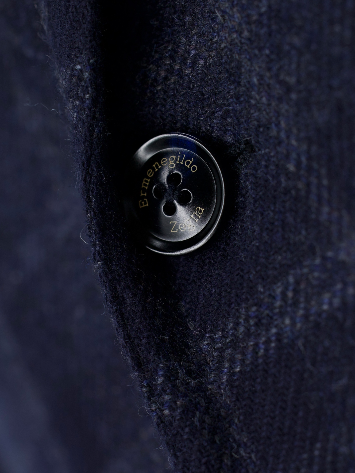 Ermenegildo Zegna Dark Blue Pure Cashmere Windowpane Street Jacket