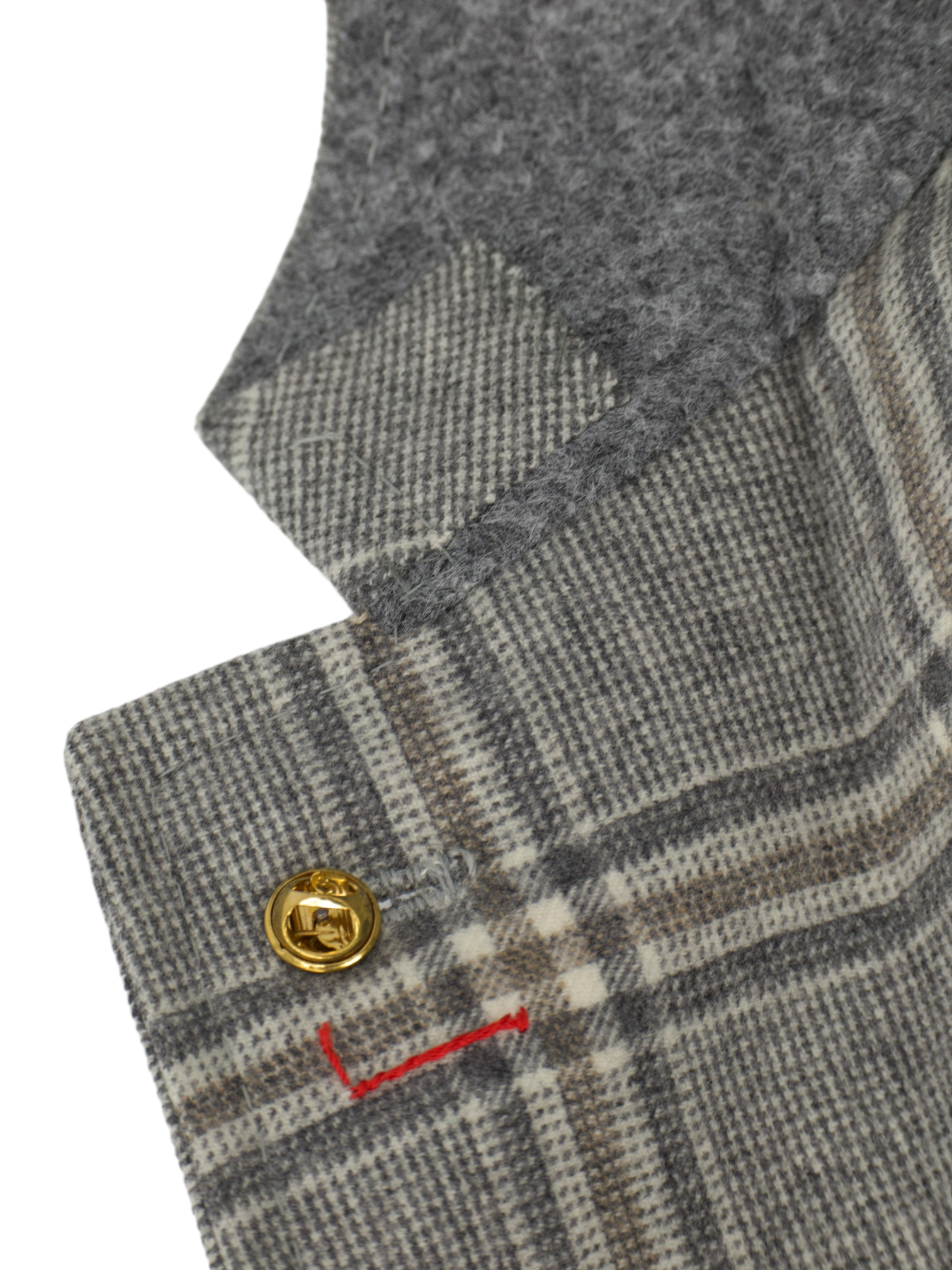 Isaia Taupe Super 130's Saxony Wool Glenplaid Winter Jacket