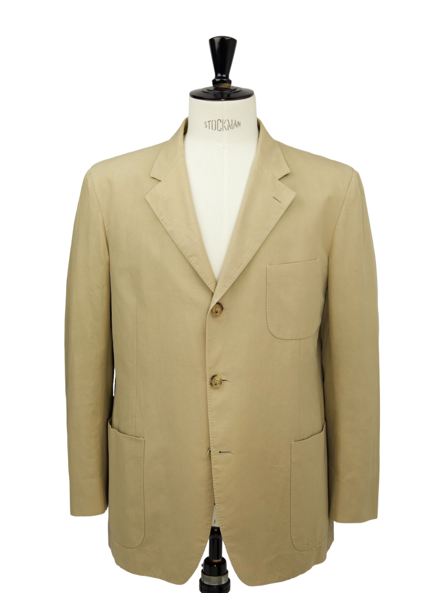 Loro Piana Beige Vintage Cotton & Hemp Safari Style Blazer