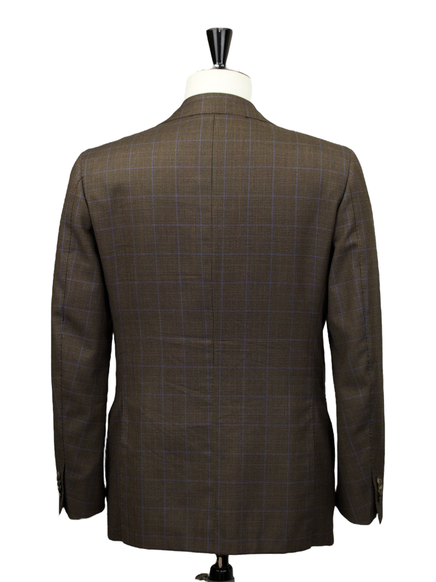 Cesare Attolini Dark Brown Windowpane & Puppytooth Jacket
