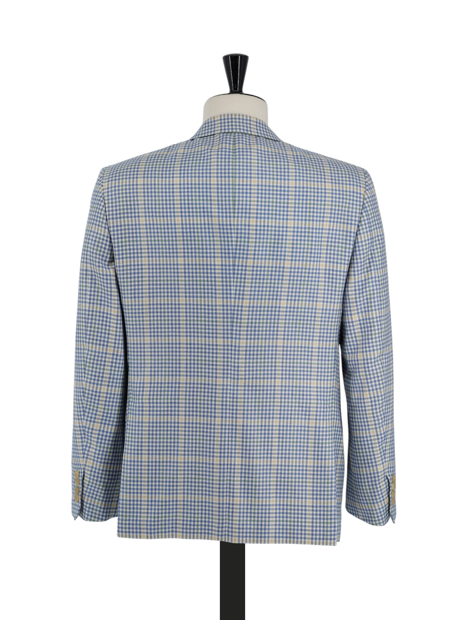 Brioni Light Blue & Yellow Cashmere & Silk Overcheck "Chigi" Jacket